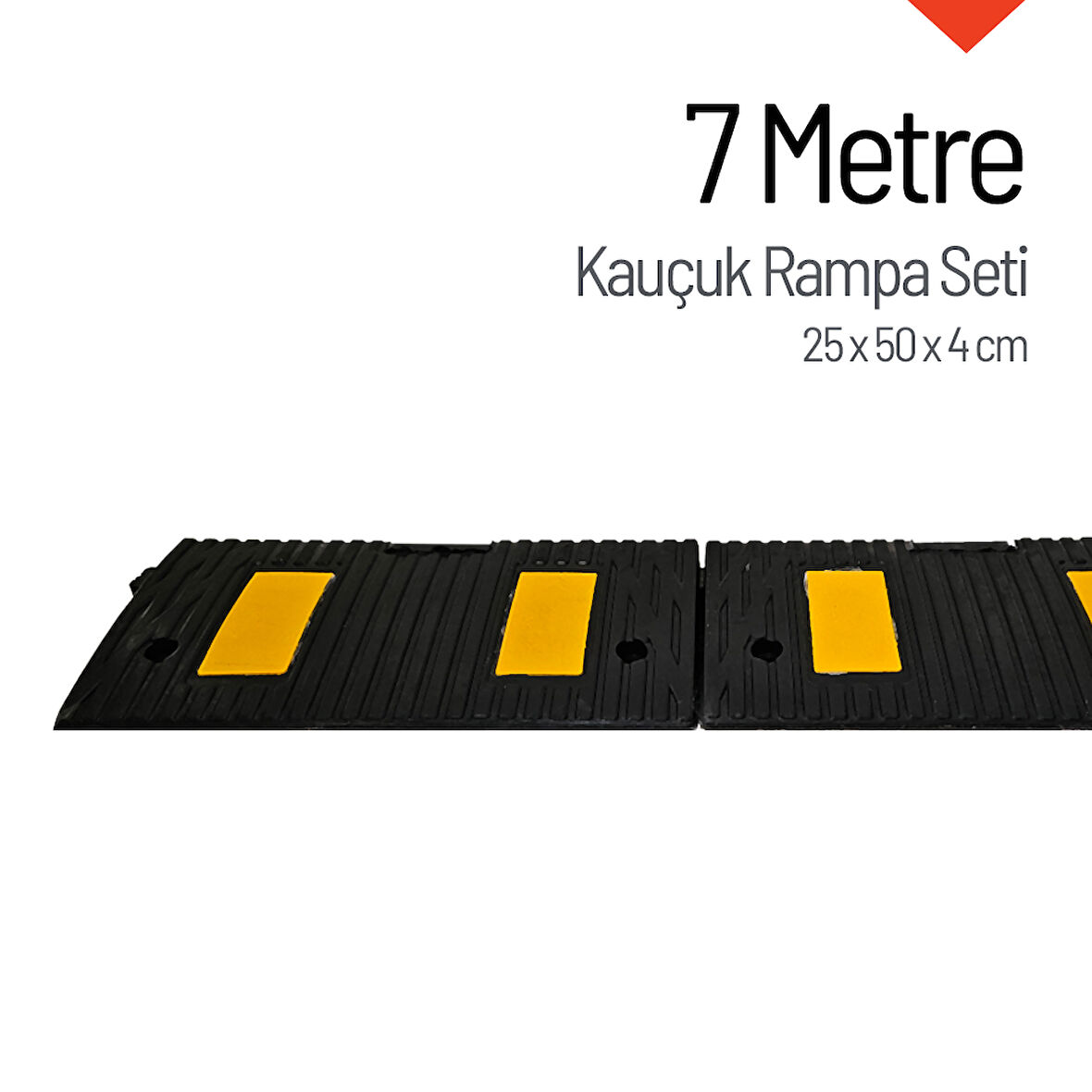 Kauçuk Rampa, Otopark Rampası, Kaldırım Rampası 25 x 50 x 4 cm 7 Metre