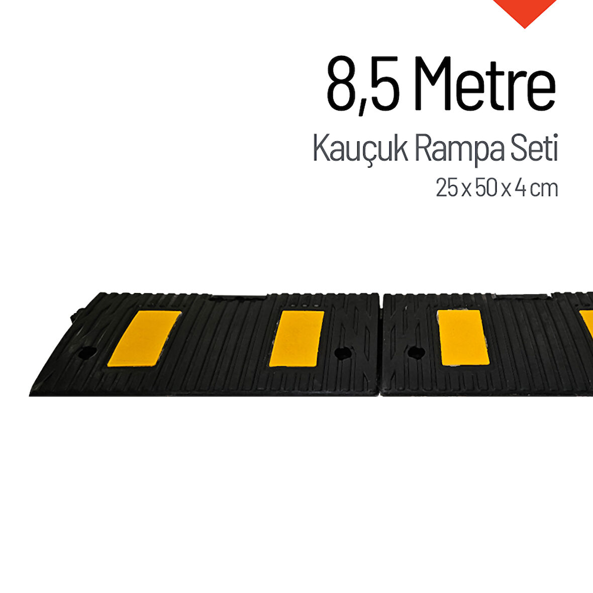 Kauçuk Rampa, Otopark Rampası, Kaldırım Rampası 25 x 50 x 4 cm 8,5 Metre