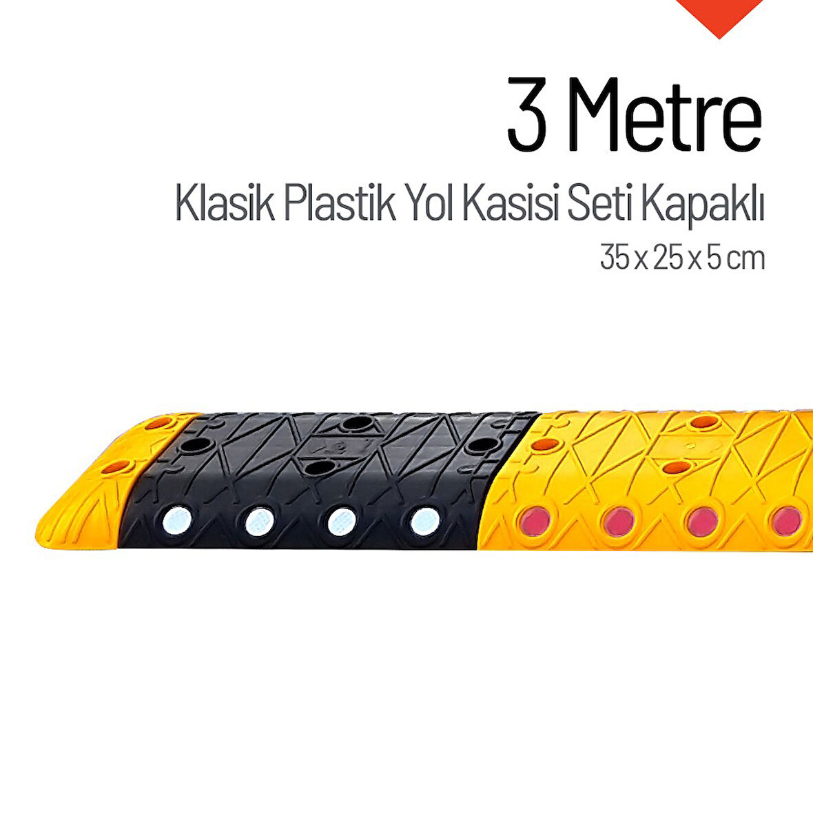 Klasik Hız Kesici Set Kapaklı Plastik, Yol Kasisi 3 metre