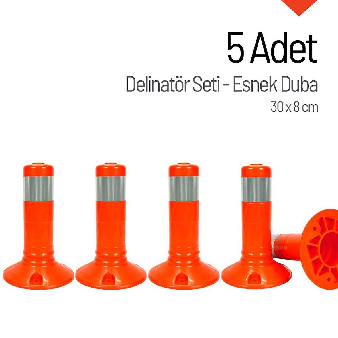 5`li Delinatör Set 30 x 8 cm, Esnek Duba