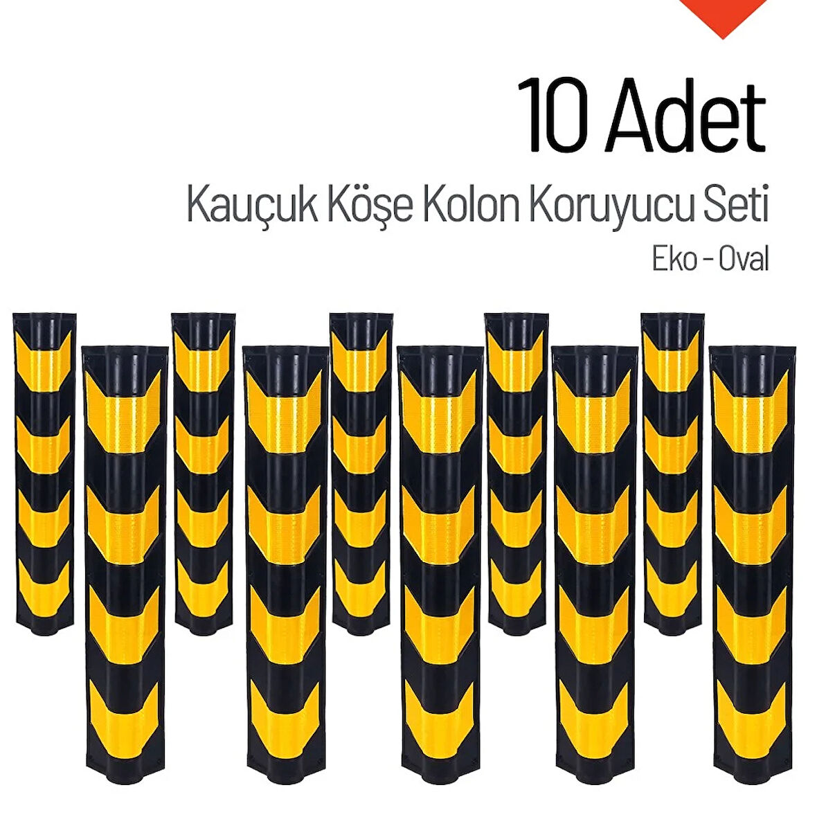 Kauçuk Otopark Köşe Kolon Koruyucu, Koruma Eko-Oval Onlu Set