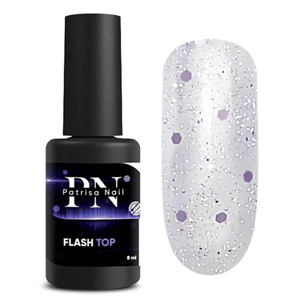 Flash Top coat - Işığı yansıtan Top - 8 ml No wipe