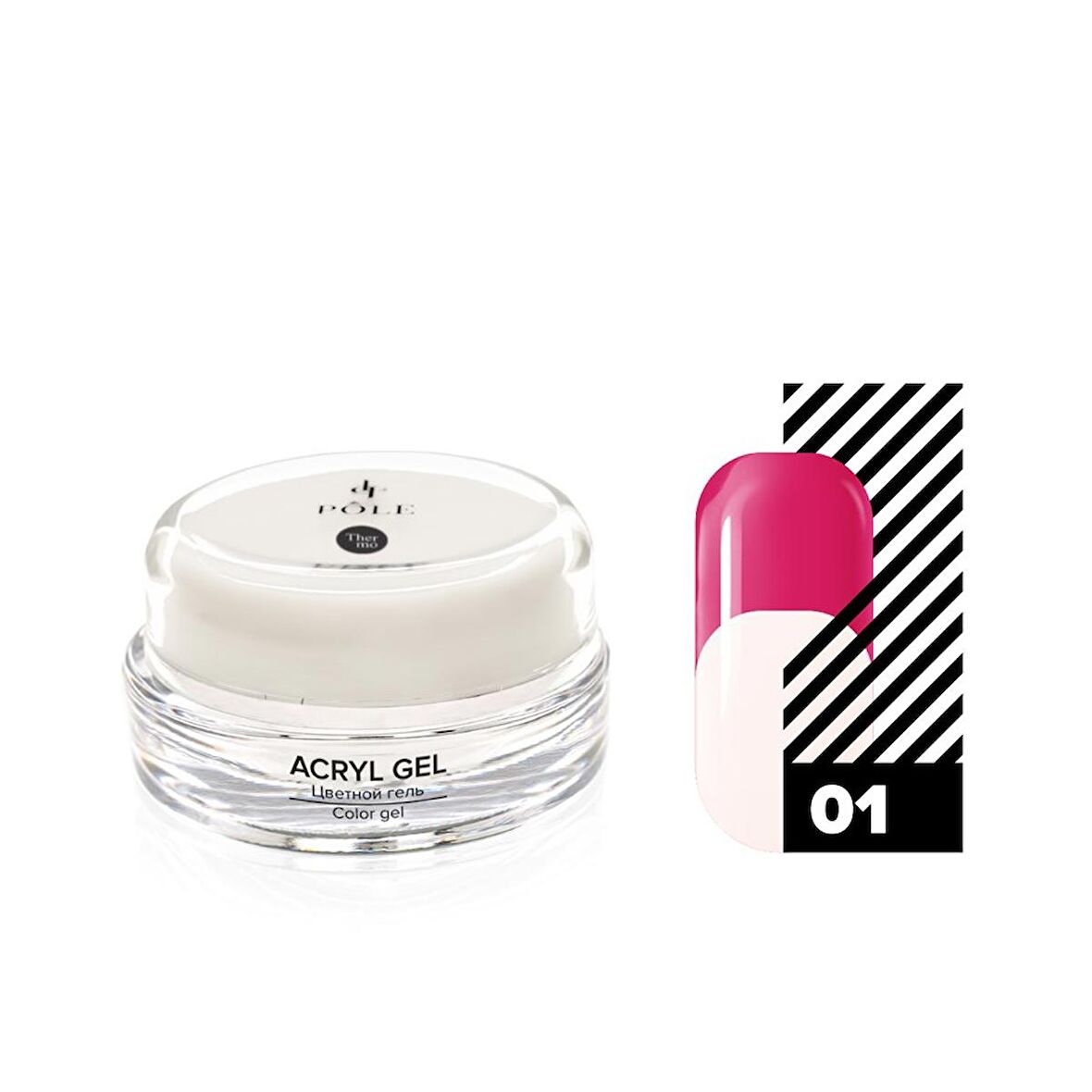 Acryl jel Polijel Soğukta/Sıcakta rengi değiştiren jel 01 Füşya/Beyaz 15 ml.
