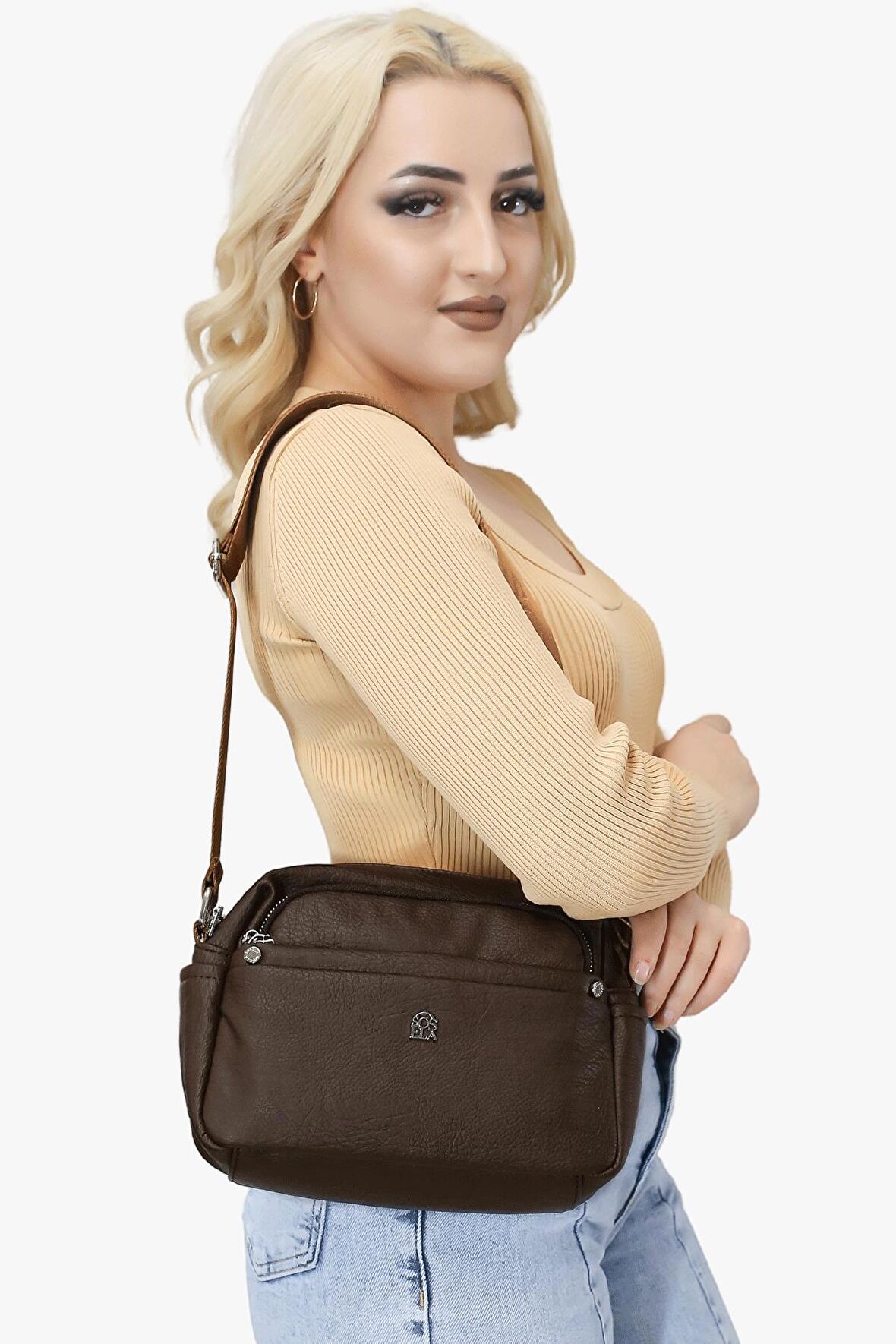 Sosela 67-7081 Kadın Annabel Kahverengi Çarpraz Askılı Çanta