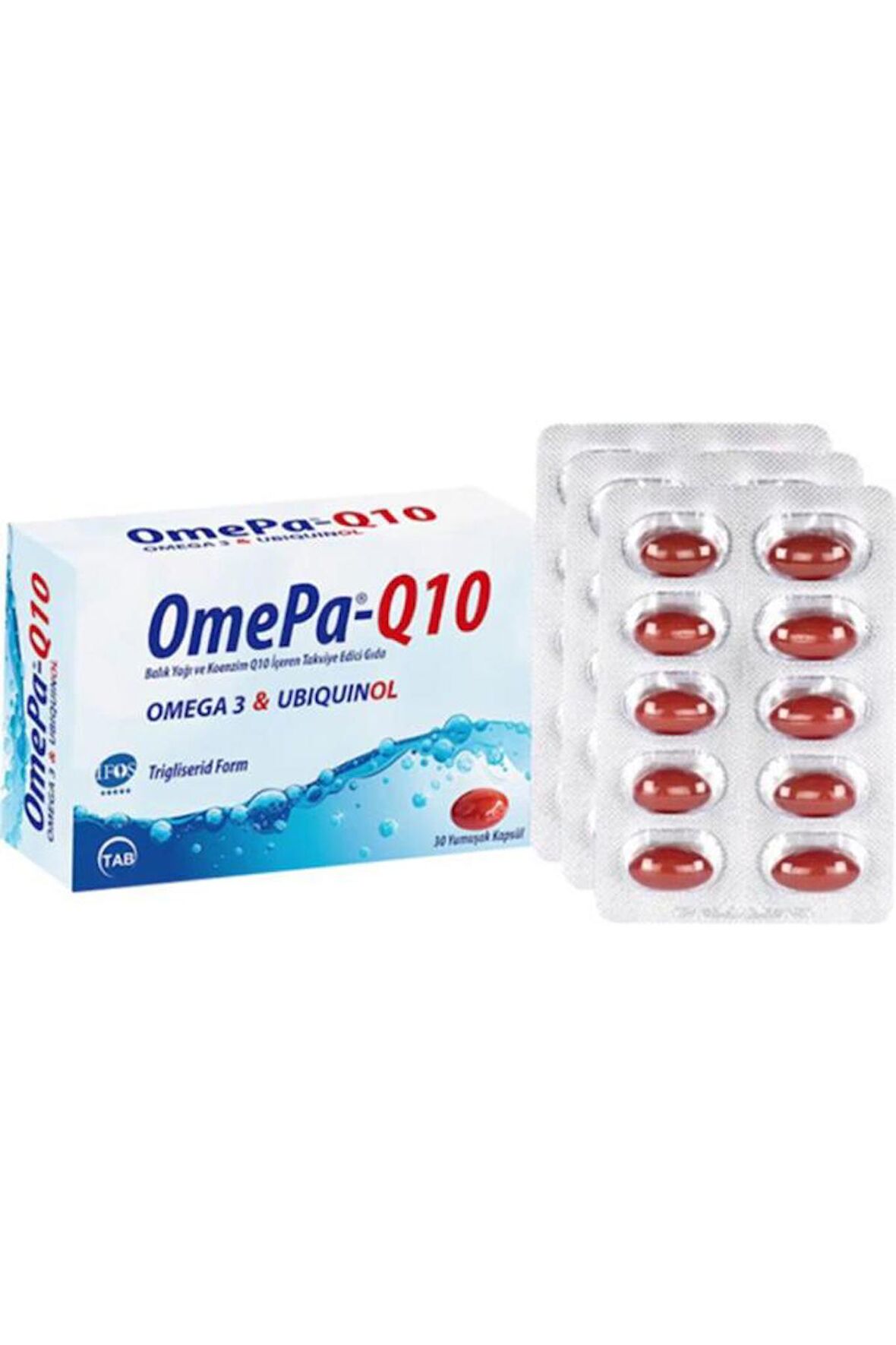 Omepa Q10 Omega3 Ubikinol 30 Yumuşak Kapsül-SKT:10/2024