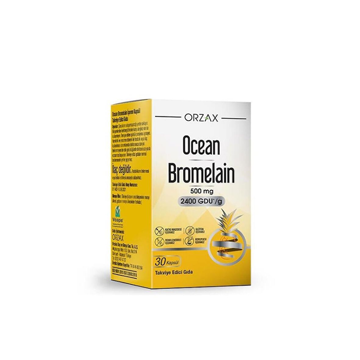 Orzax Ocean Bromelain 500 mg 30 Kapsül