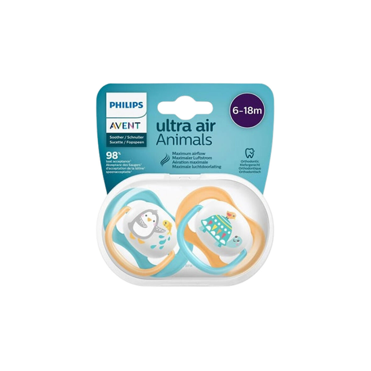 Philips Avent Ultra Air Animals 6-18 ay Erkek 2'li Emzik