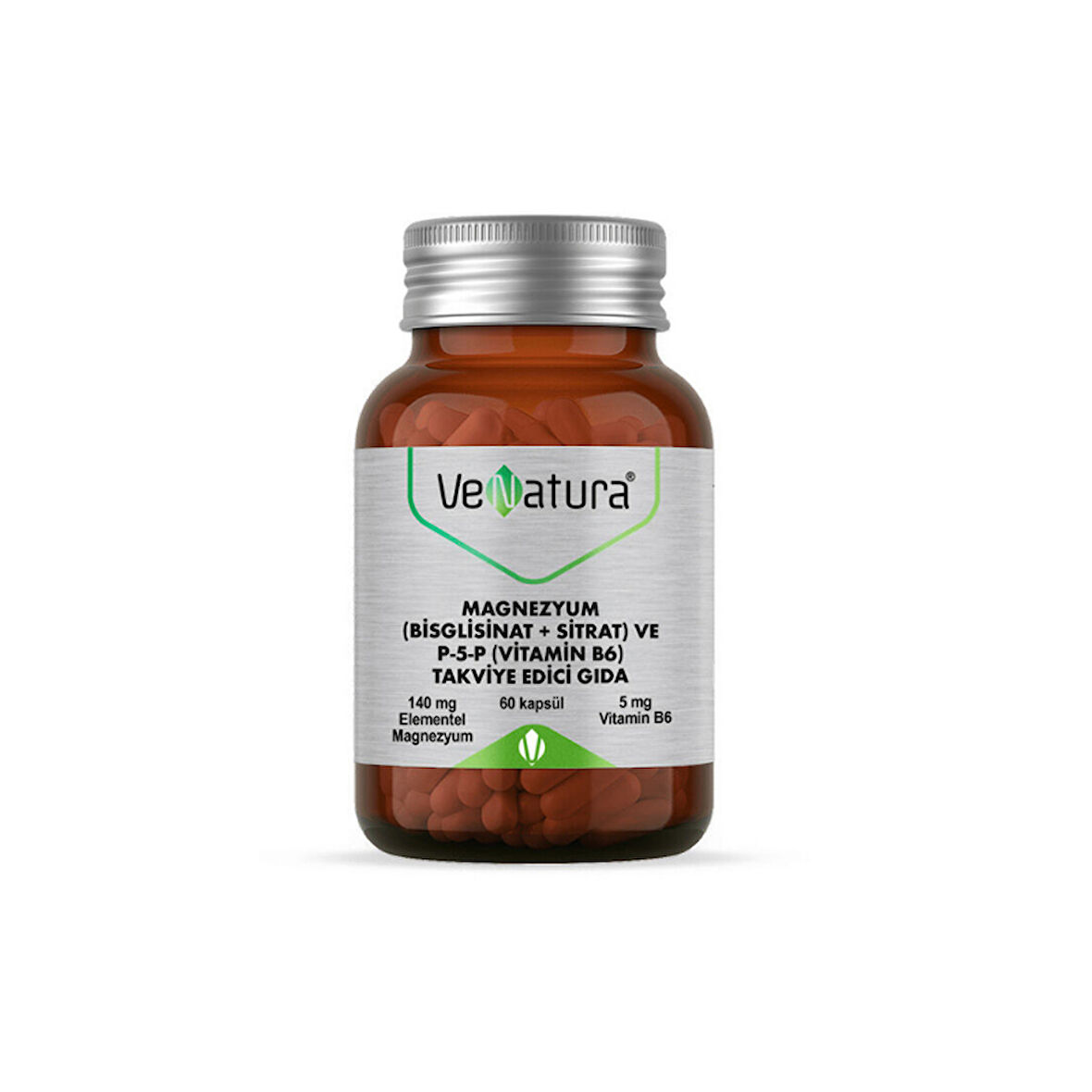 Venatura Magnezyum Bisglisinat + Sitrat ve P-5-P (Vitamin B6) 60 Kapsül