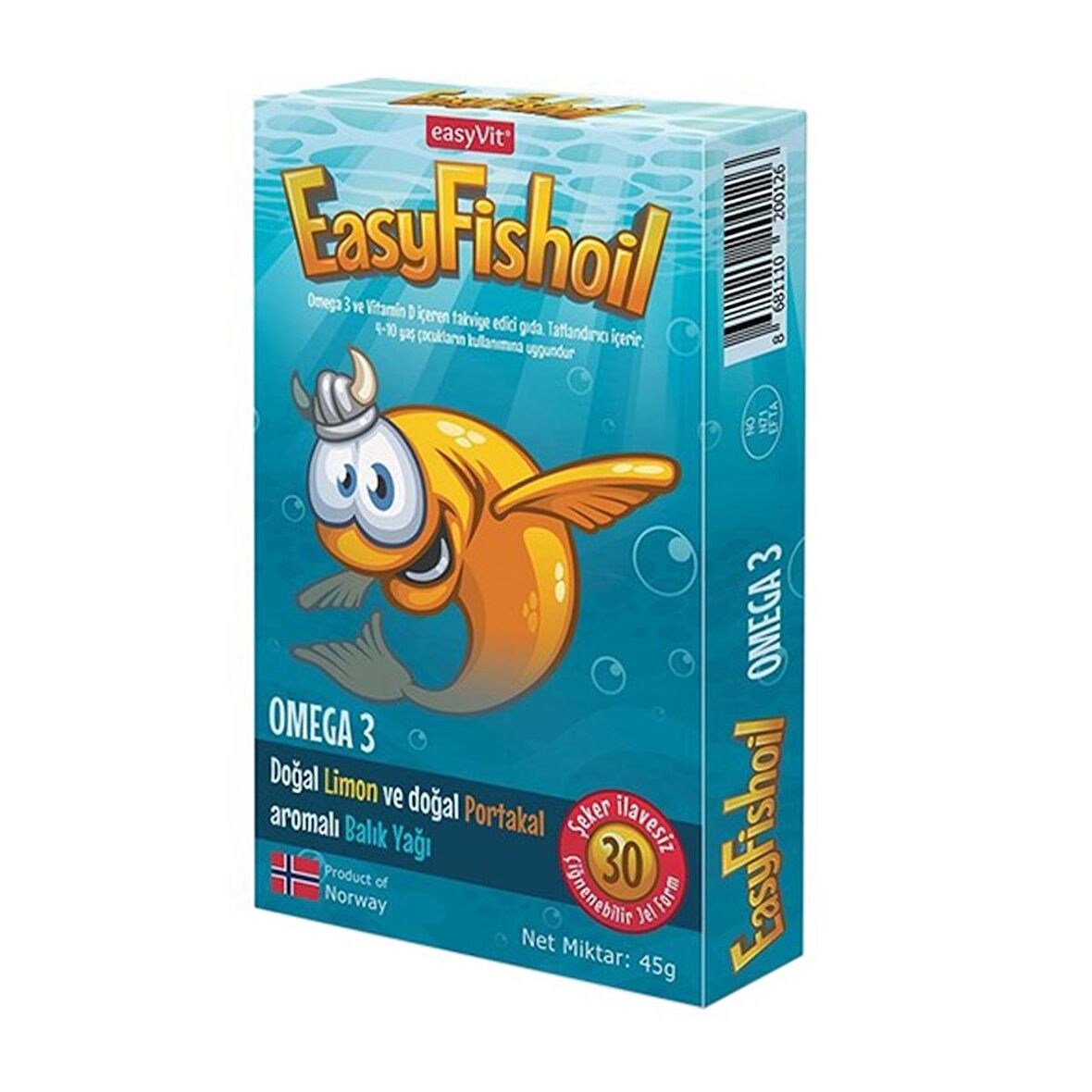 EasyFishoil Omega3 ve Vitamin D 30 Çiğnenebilir Jel Tablet