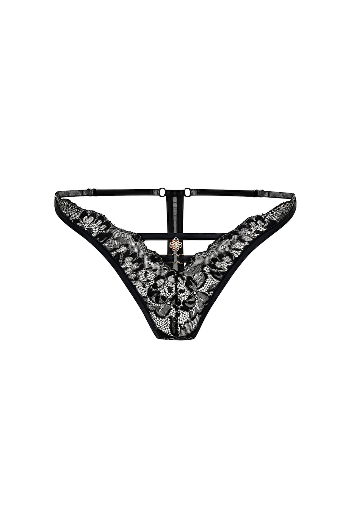 Brigette Siyah Dantelli Tanga