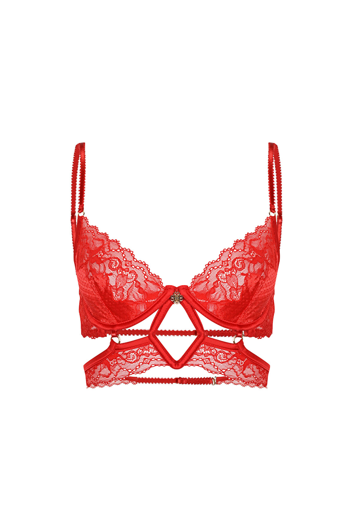Eclatant Kırmızı Dantelli Büstiyer Sütyen