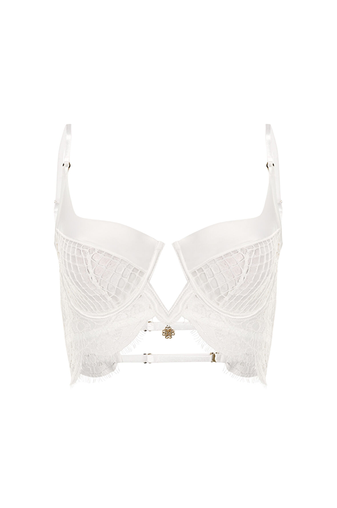 Calla Lily Beyaz Dantelli Korseli Sütyen