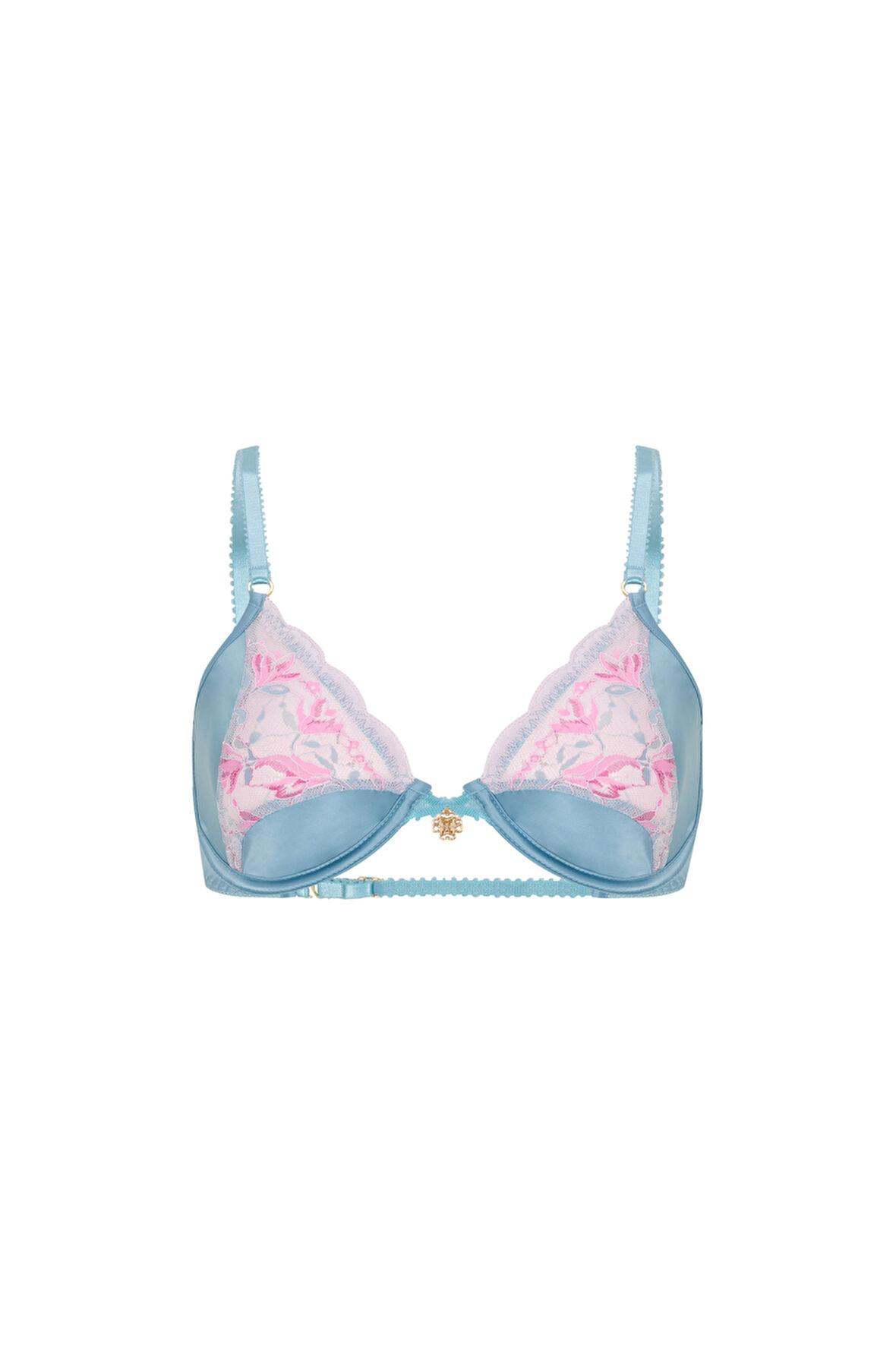 Blume Turkuaz Saten Dantel Dekolteli Balconette