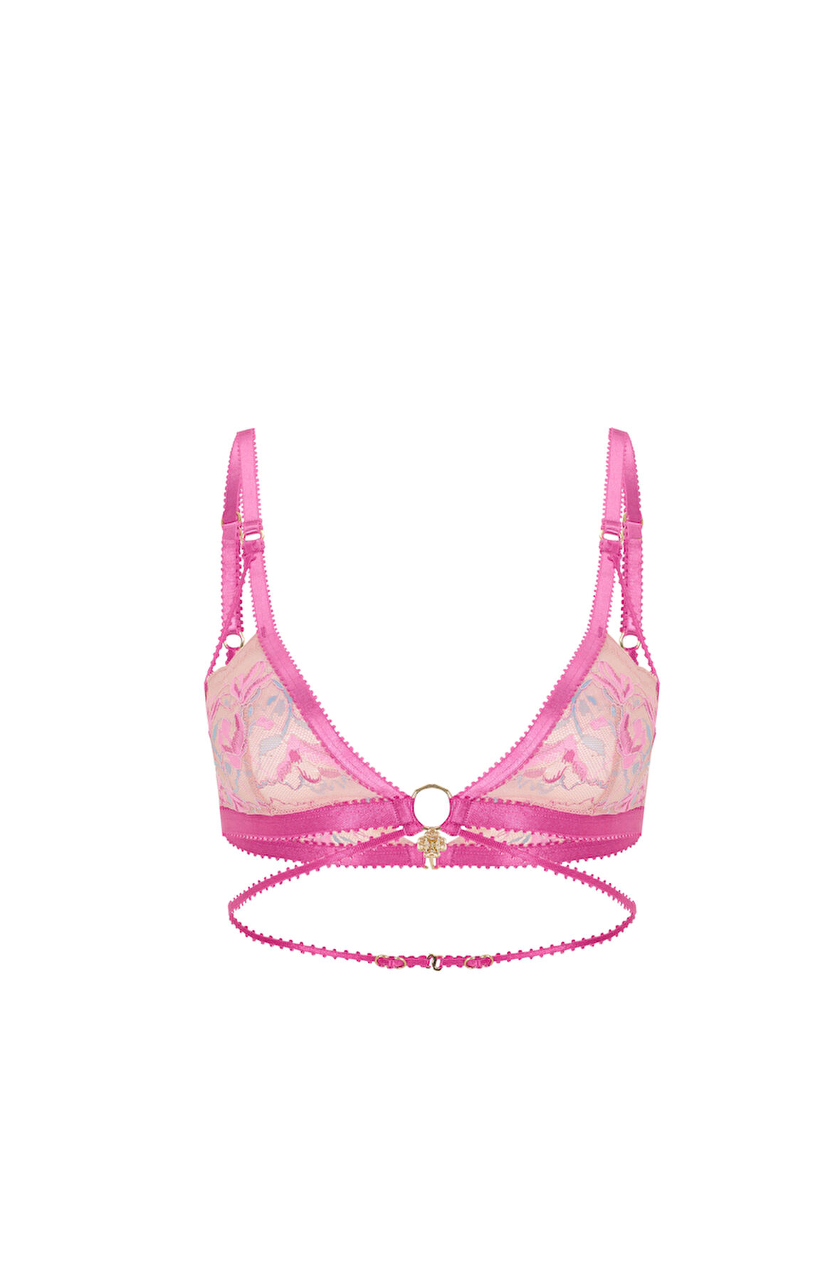 Fleur Pembe Dantelli Balensiz Bralet