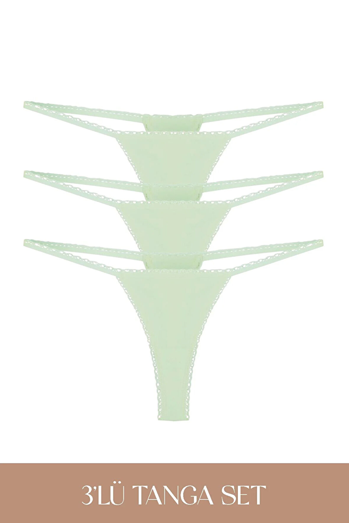 Cotvie Mint Pamuklu Tanga 3'lü Set Külot