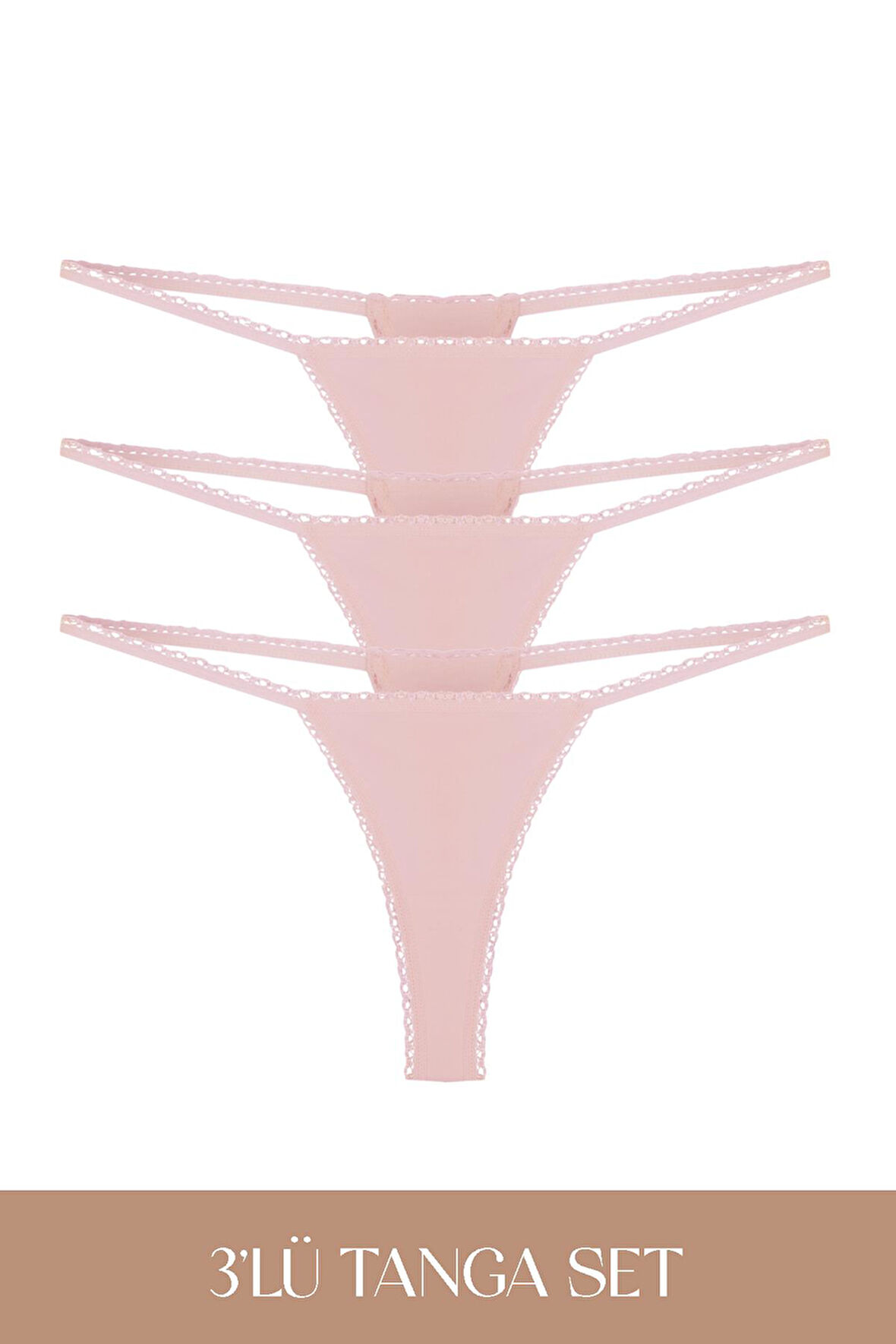 Cotvie Gül Kurusu Pamuklu Tanga 3'lü Set Külot