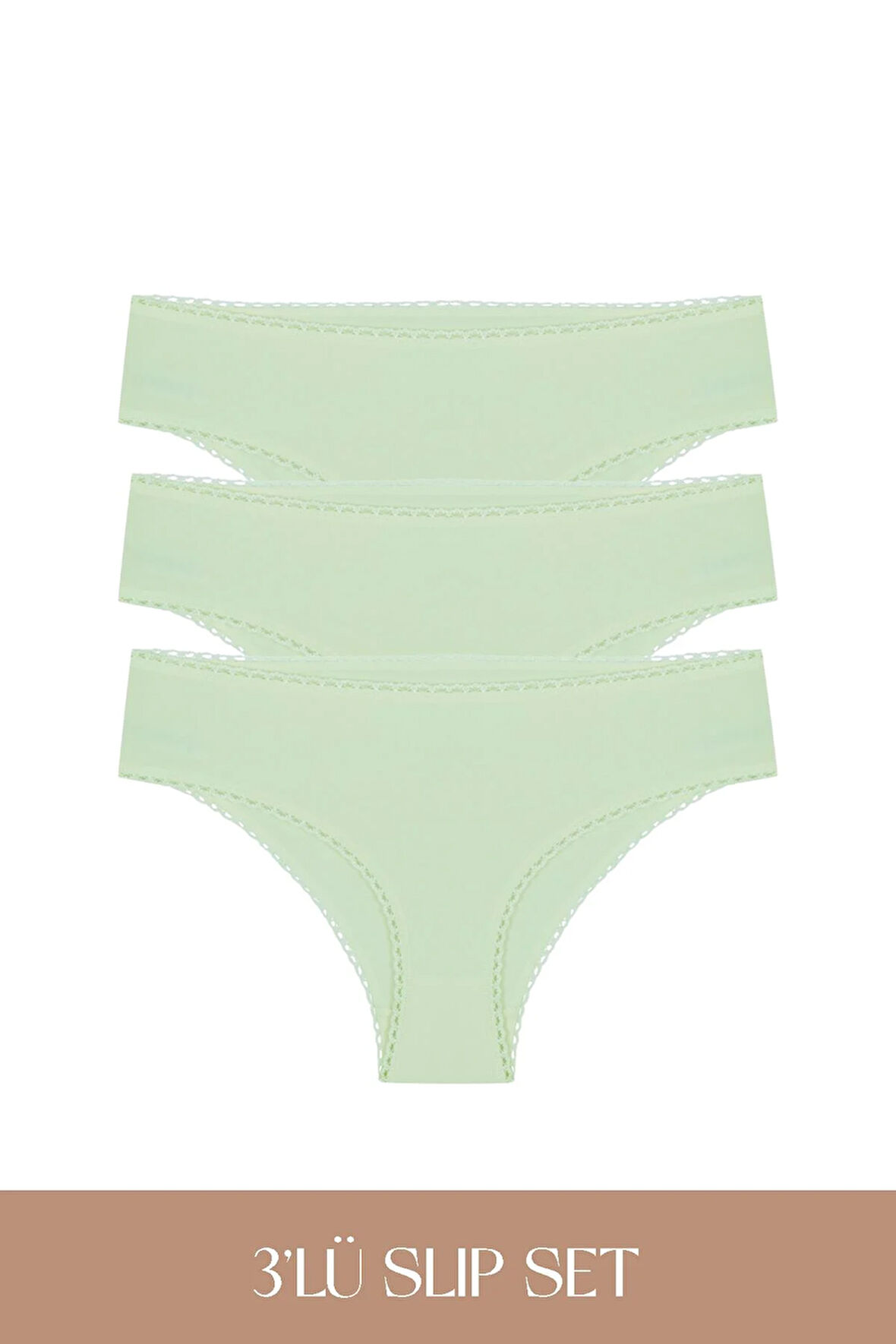 Cotvie Mint Pamuklu Slip 3'lü Set Külot