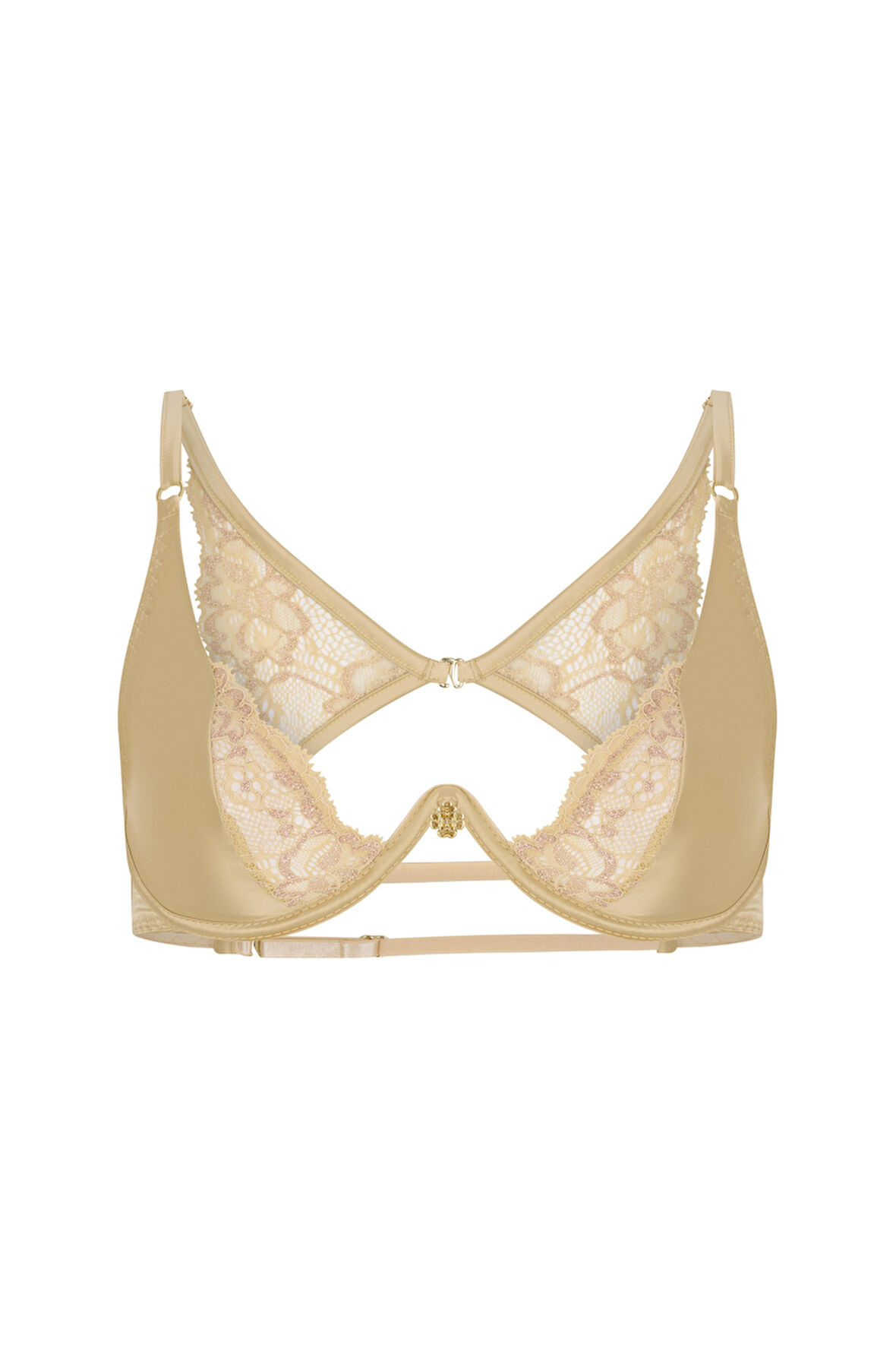 Le Passe Ten Tek Balenli Dantel Detaylı Saten Balconette