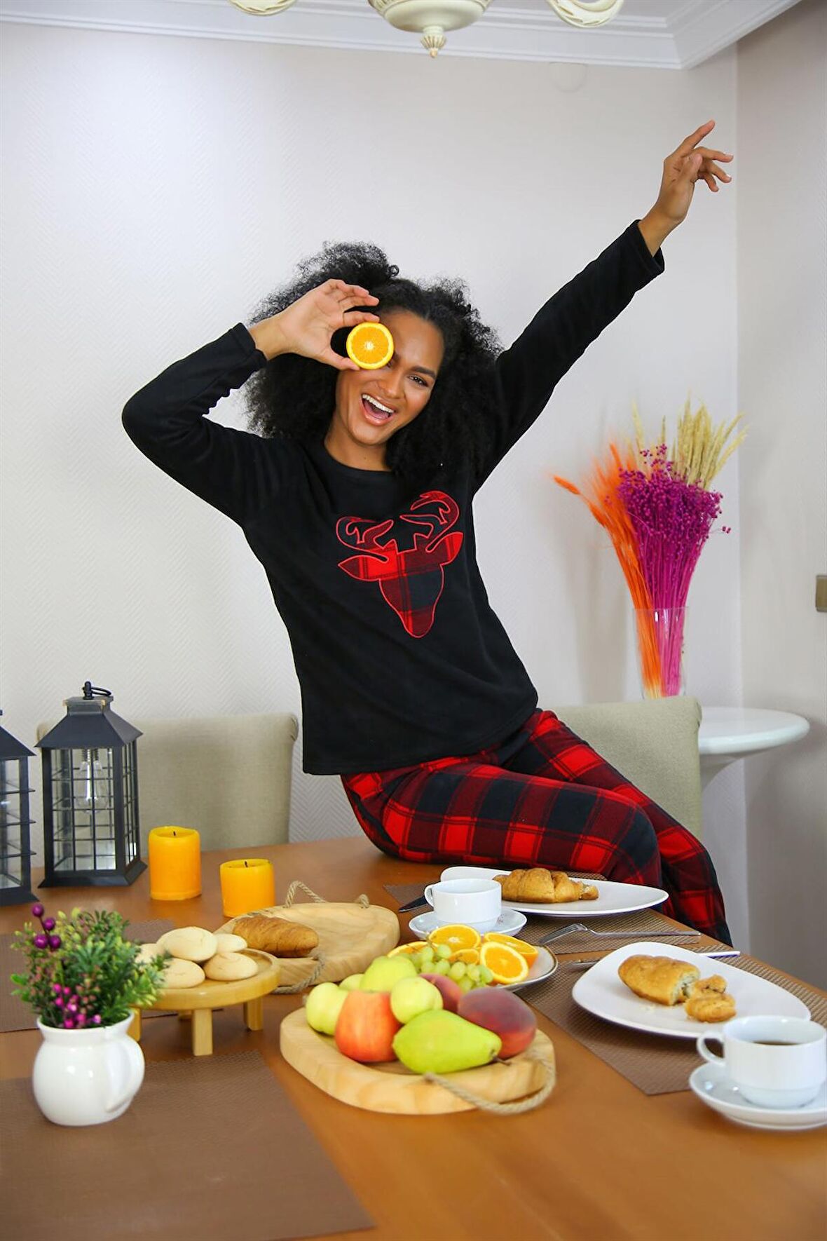 Akbeniz Welsoft Polar Kadın Pijama Takımı 8509