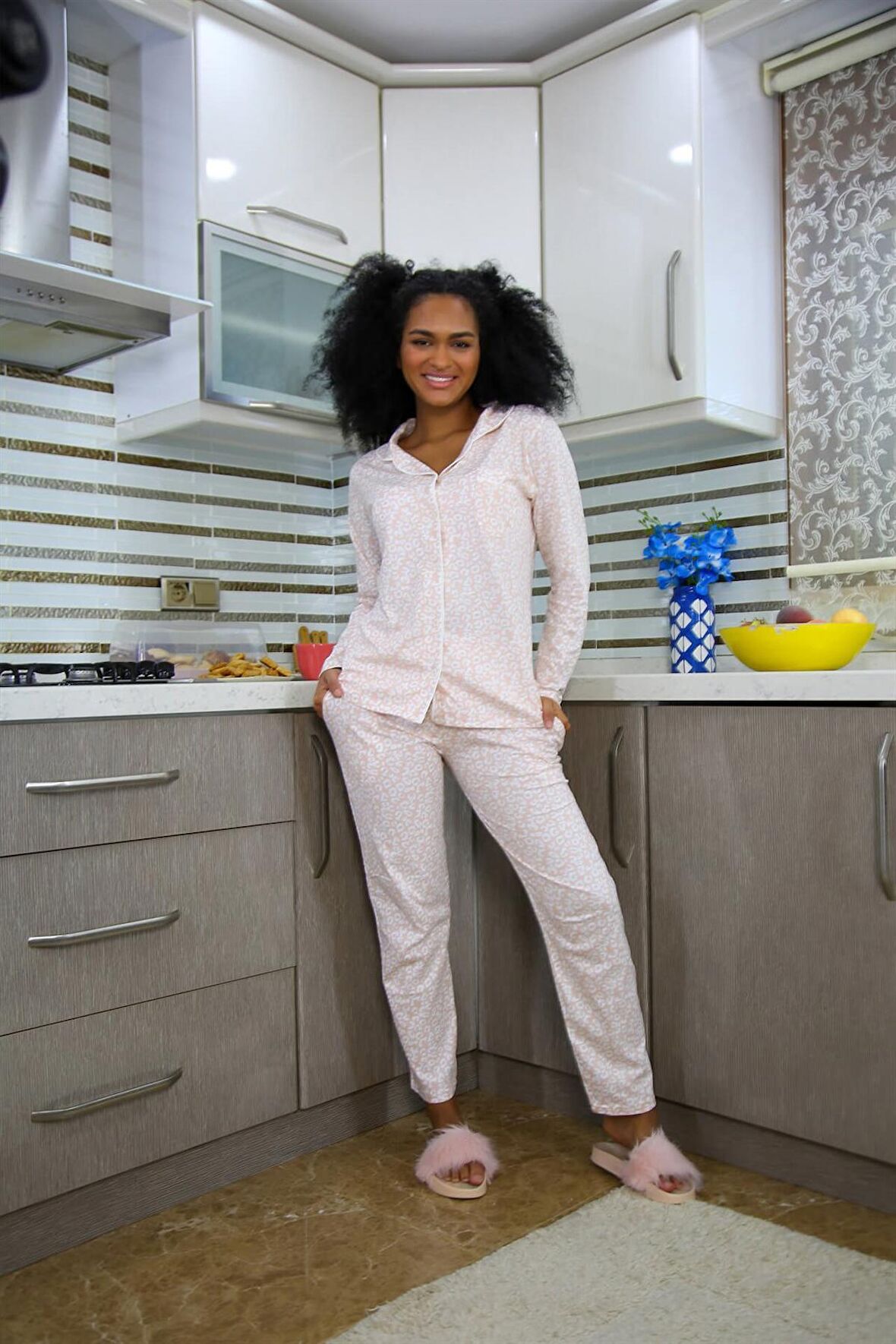 Akbeniz Kadın Penye Uzun Kol Pijama Takım 2771