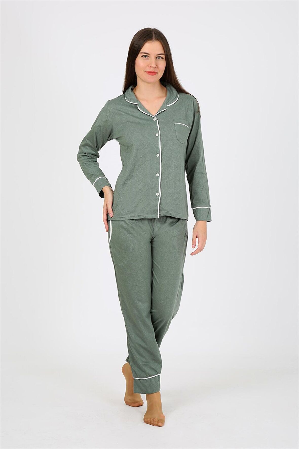 Akbeniz Kadın Penye Uzun Kol Pijama Takım 2775