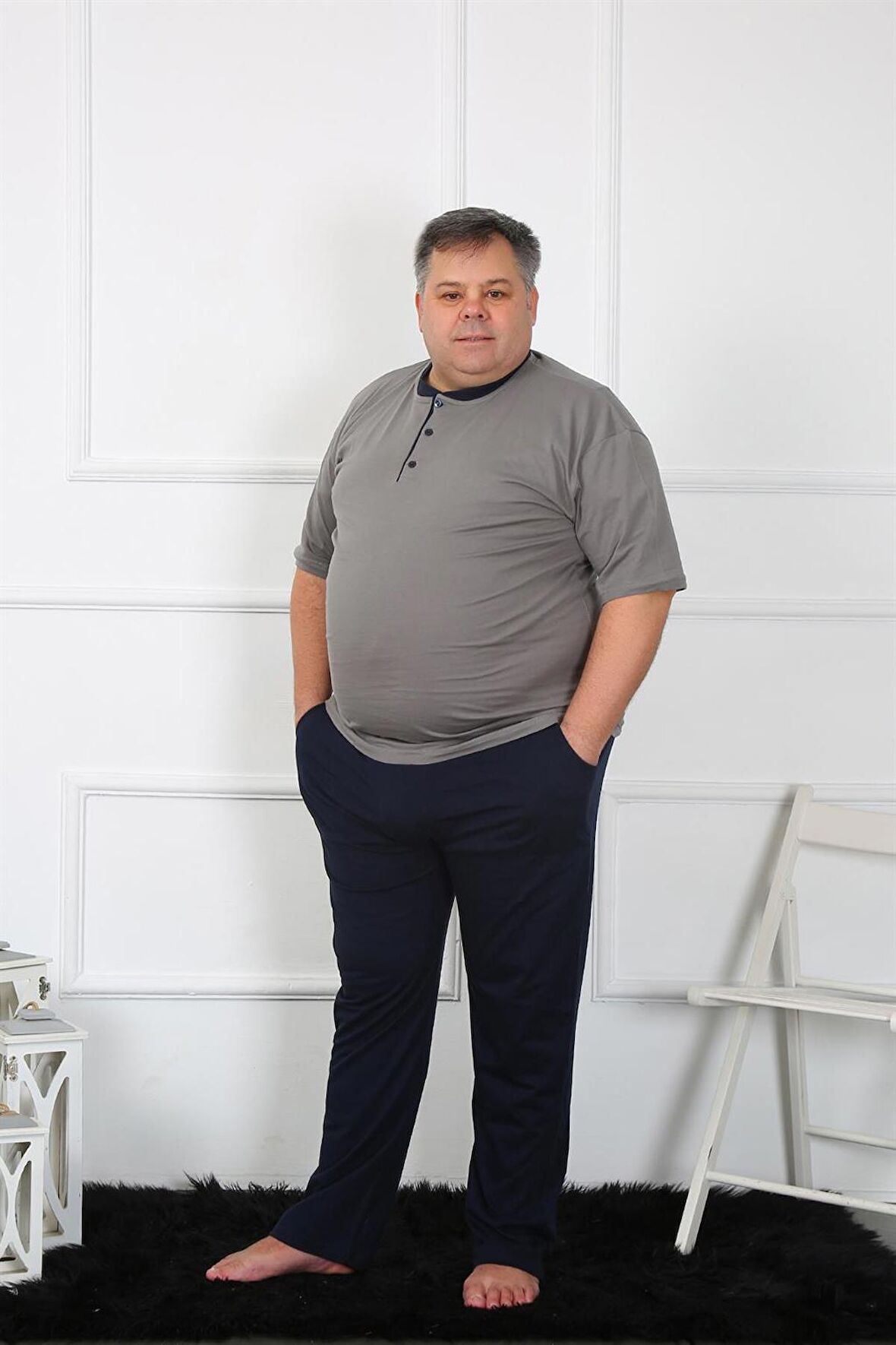 Akbeniz Büyük Beden Erkek Penye Pijama Takım 65012