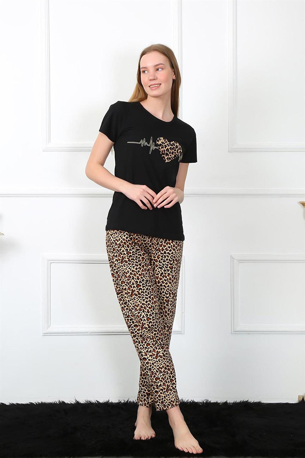 Akbeniz Kadın Penye Kısa Kol Pijama Takım 4128