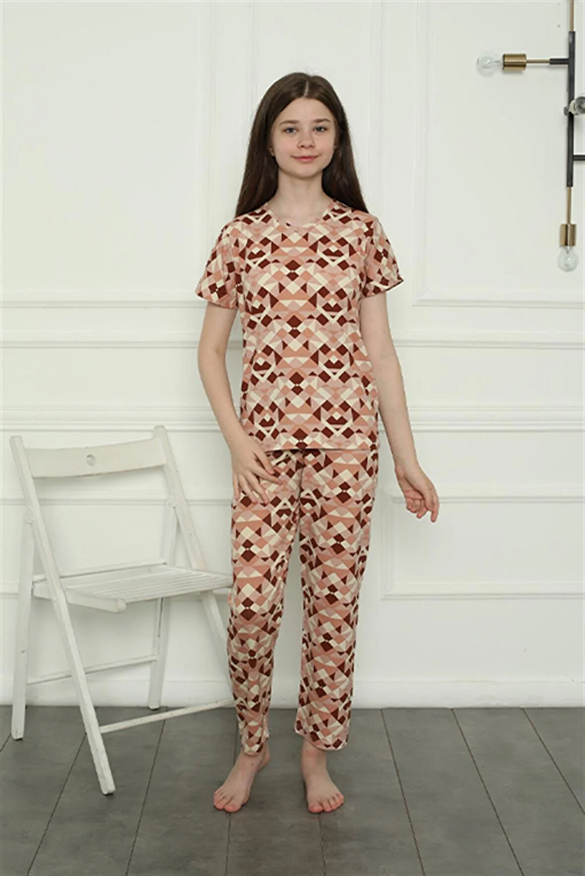 Akbeniz Kız Çocuk Penye Pijama Takım 20396