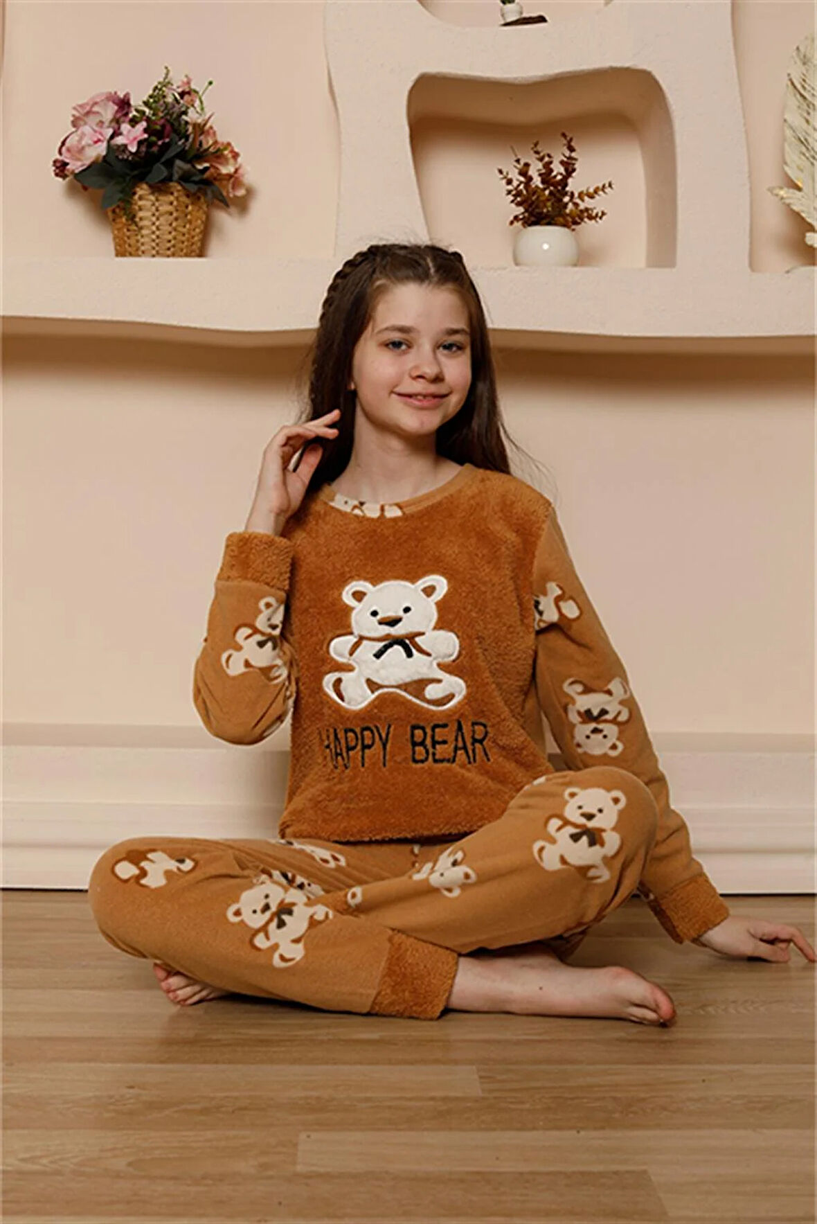 Akbeniz Kız Çocuk WelSoft Polar Pijama Takımı 20522