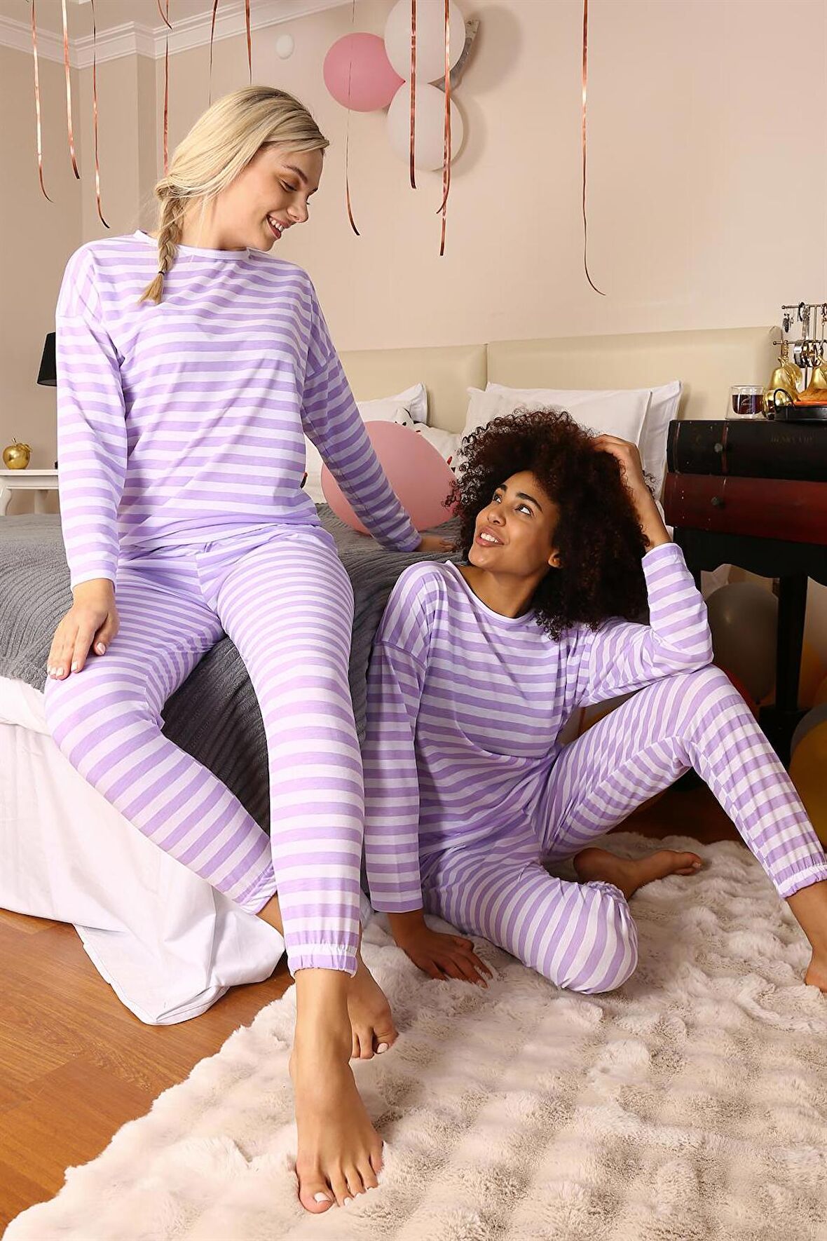 Akbeniz Kadın Uzun Kol Penye Pijama Takım 4175