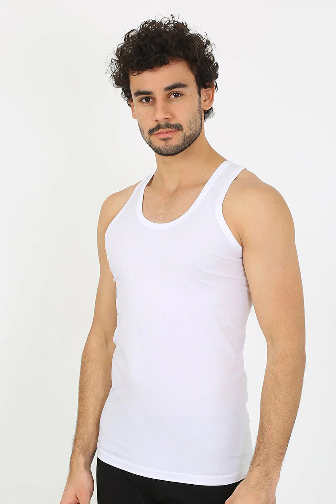Akbeniz Erkek Beyaz Ribana Atlet 6502