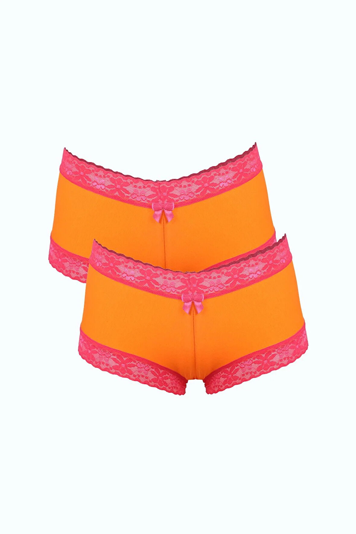 Akbeniz Kadın Pamuklu 2li Boxer Turuncu 40277