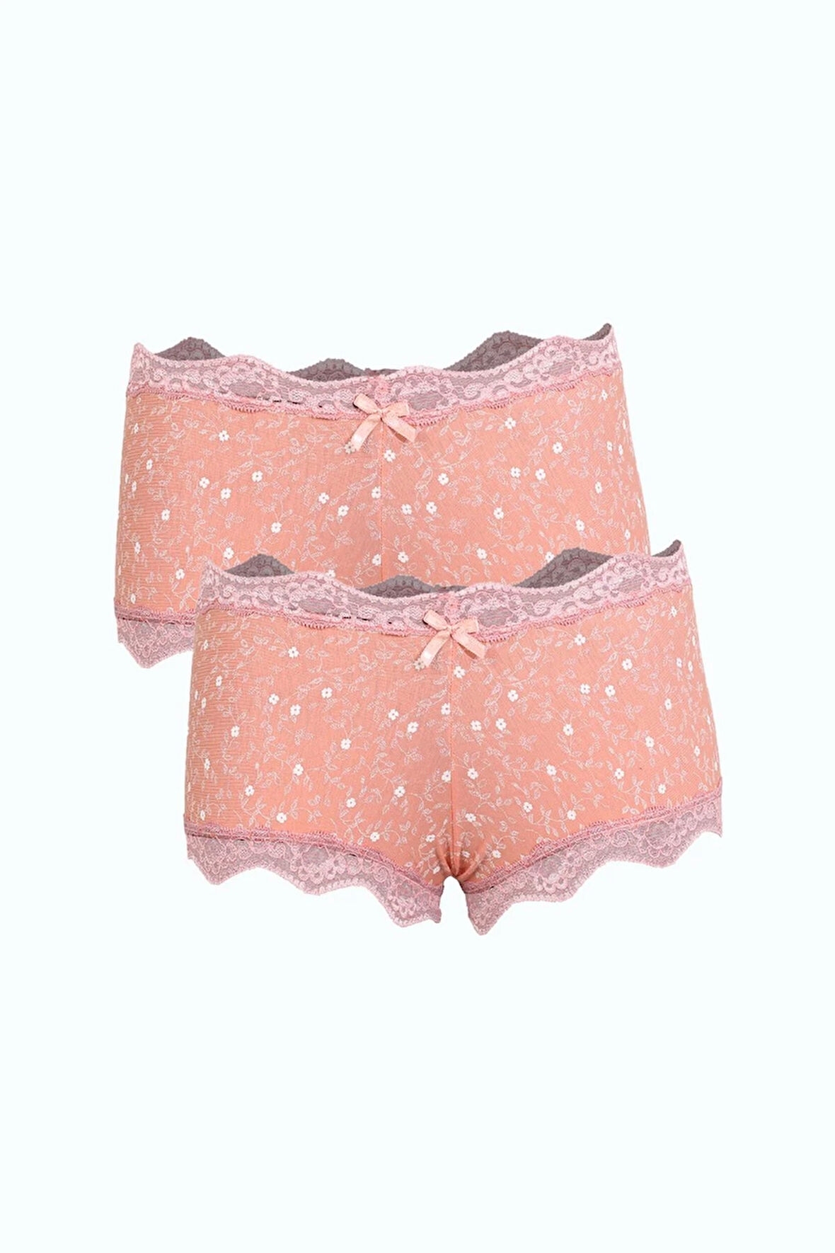 Akbeniz Kadın Pamuklu 2li Boxer Somon 40280