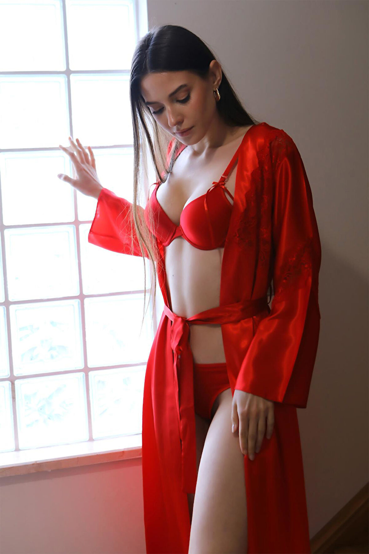 Akbeniz Kadın Destekli Sütyen Takım 3713 Kırmızı