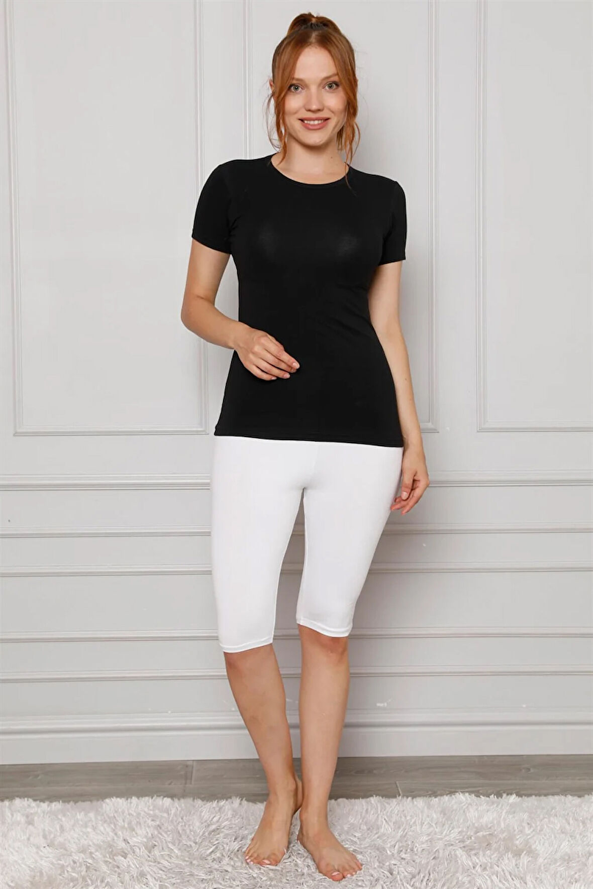 Akbeniz Penye Likralı Diz Üstü Tayt 5872P