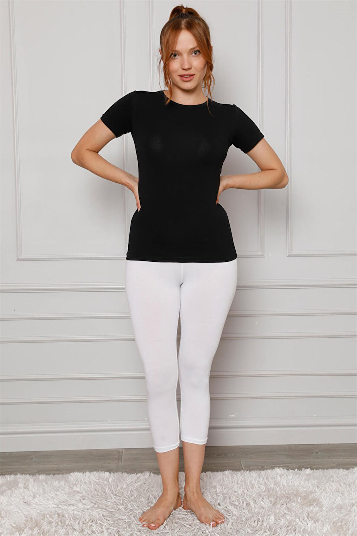 Akbeniz Penye Likralı Diz Altı Tayt 5873P