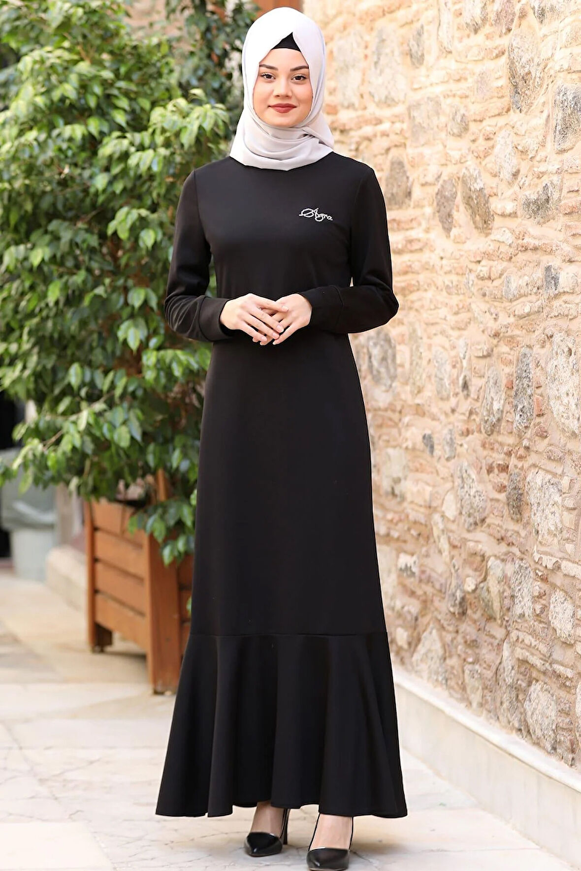 Azra Tesettür Elbise Siyah