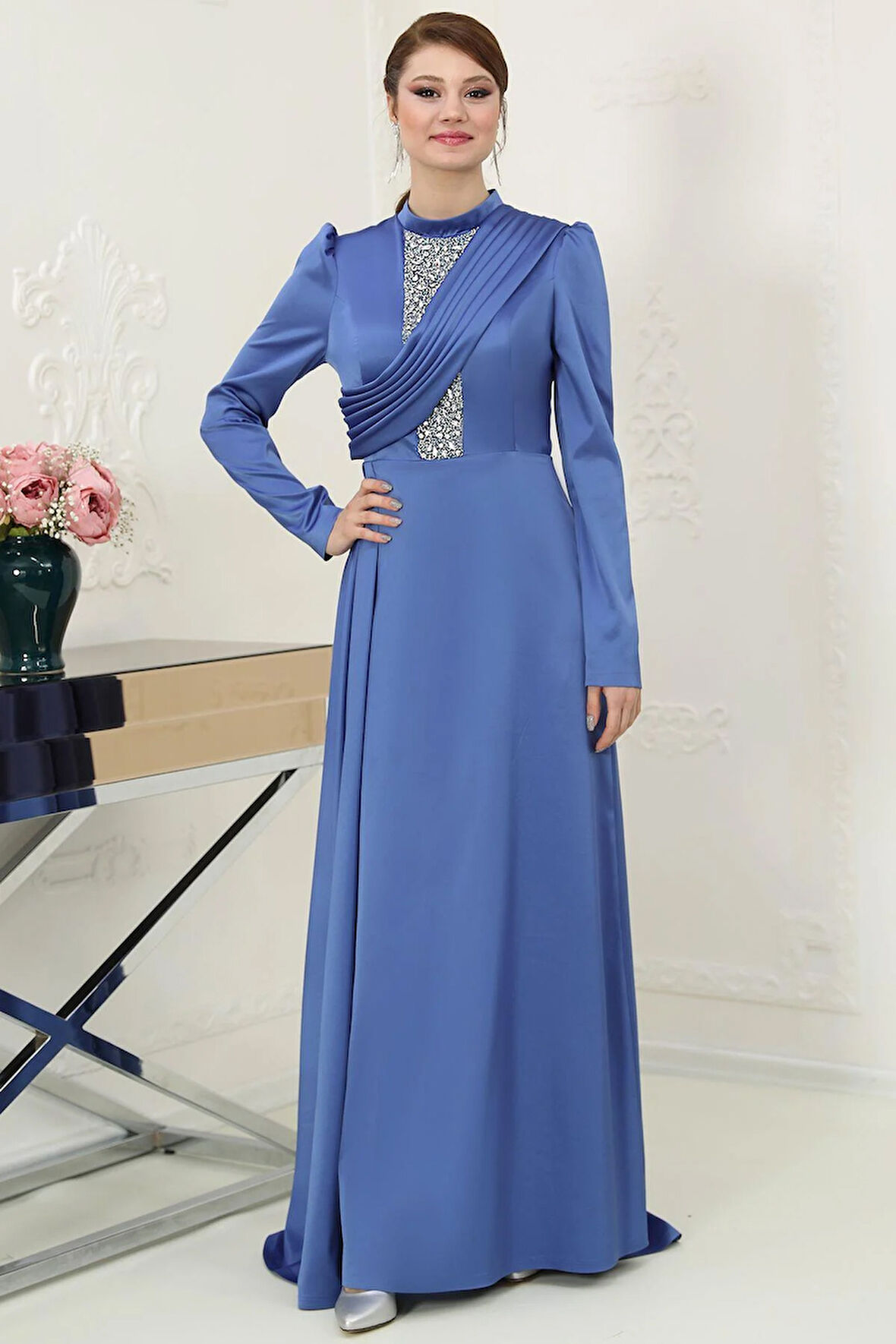 Zen Tesettür Abiye İndigo