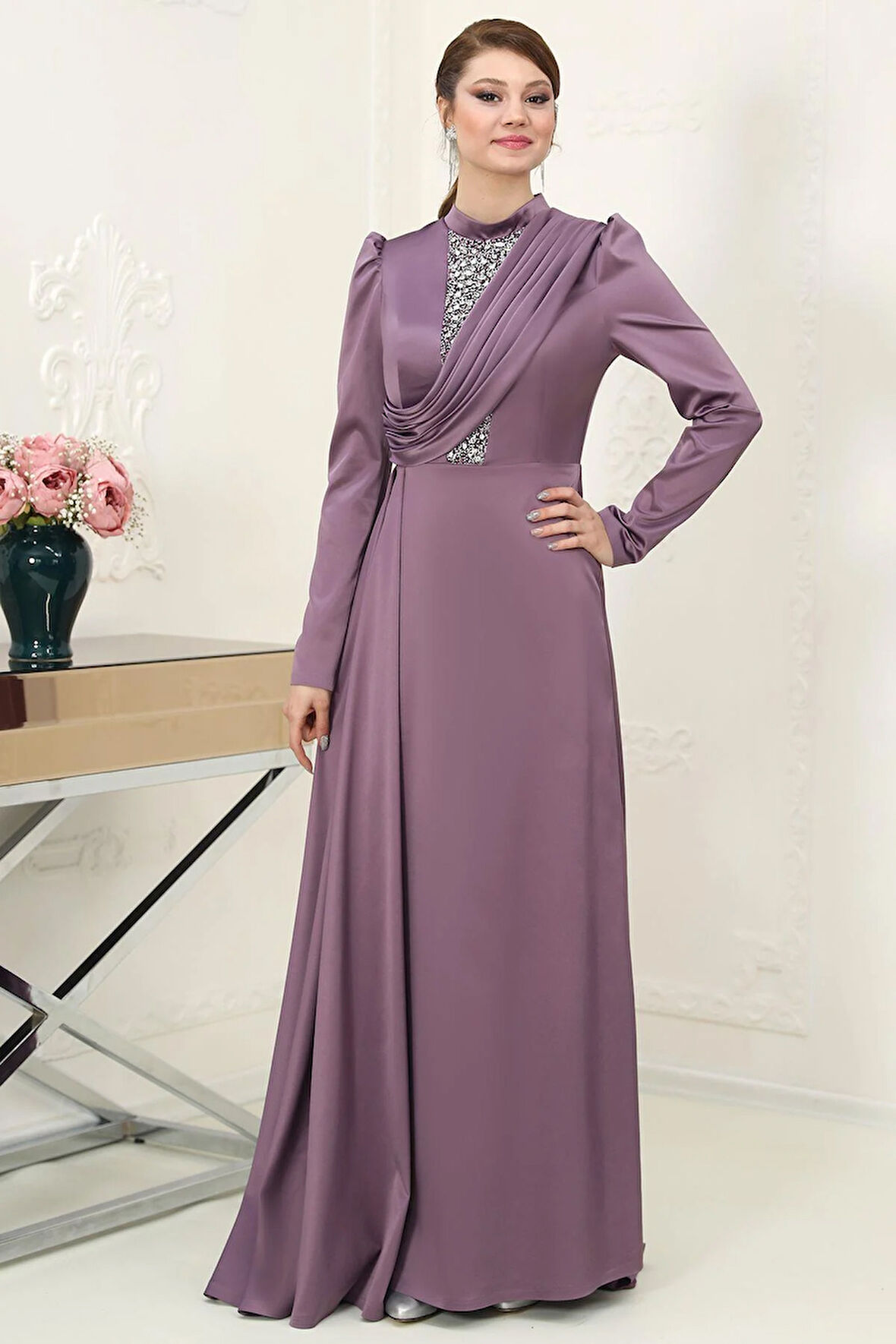 Zen Tesettür Abiye Lavanta