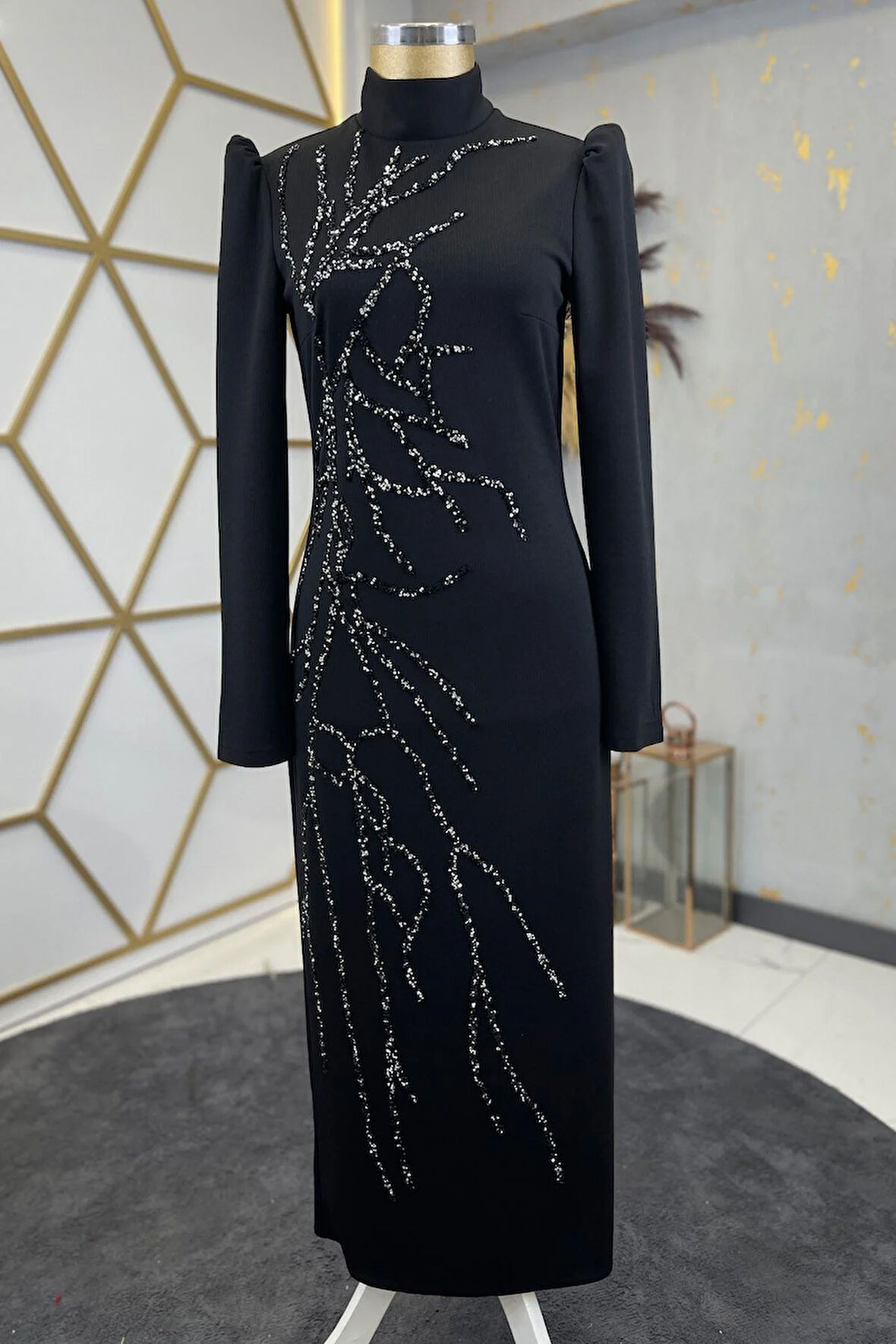 Tuana Tesettür Abiye Siyah