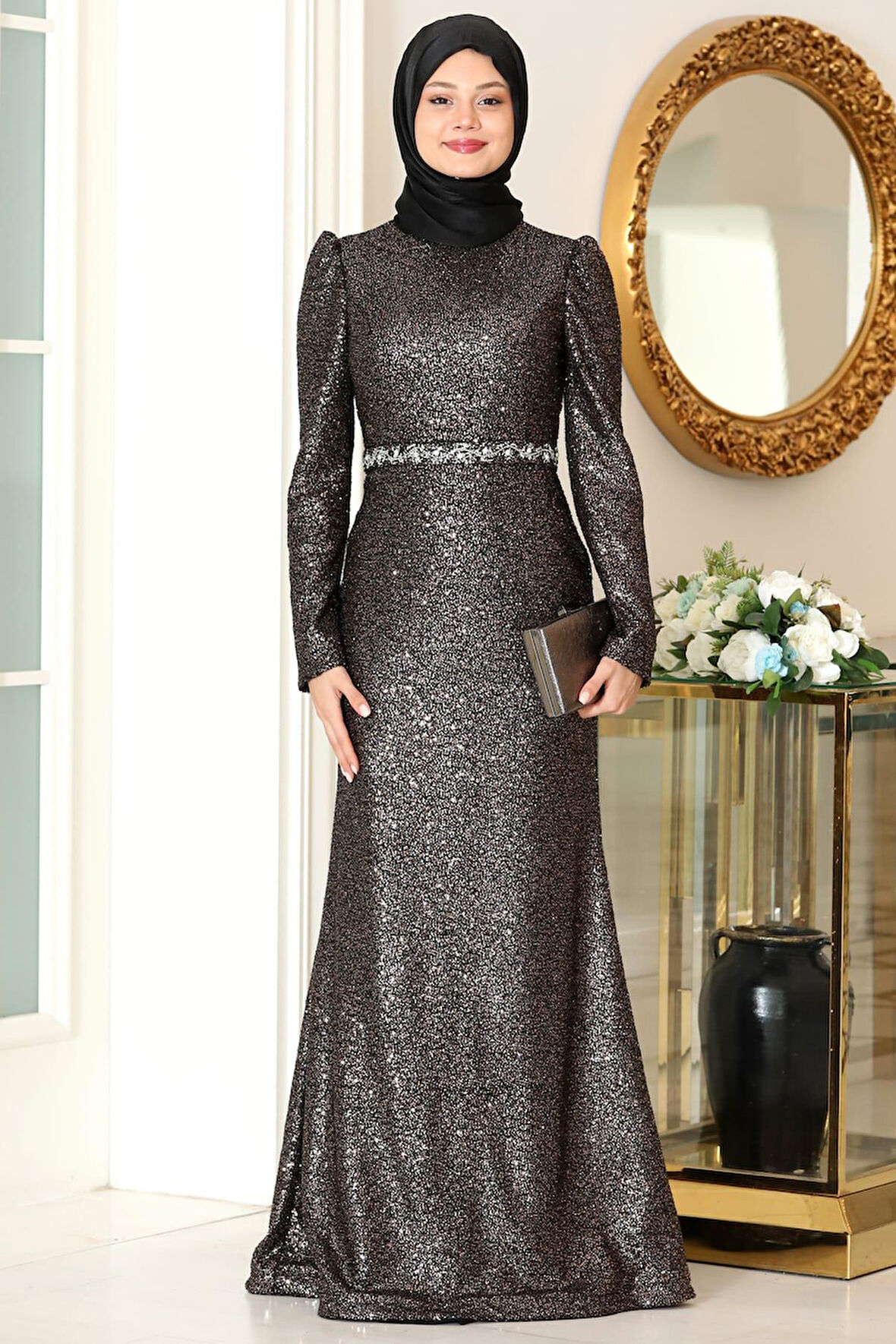 Nihal Tesettür Abiye Siyah