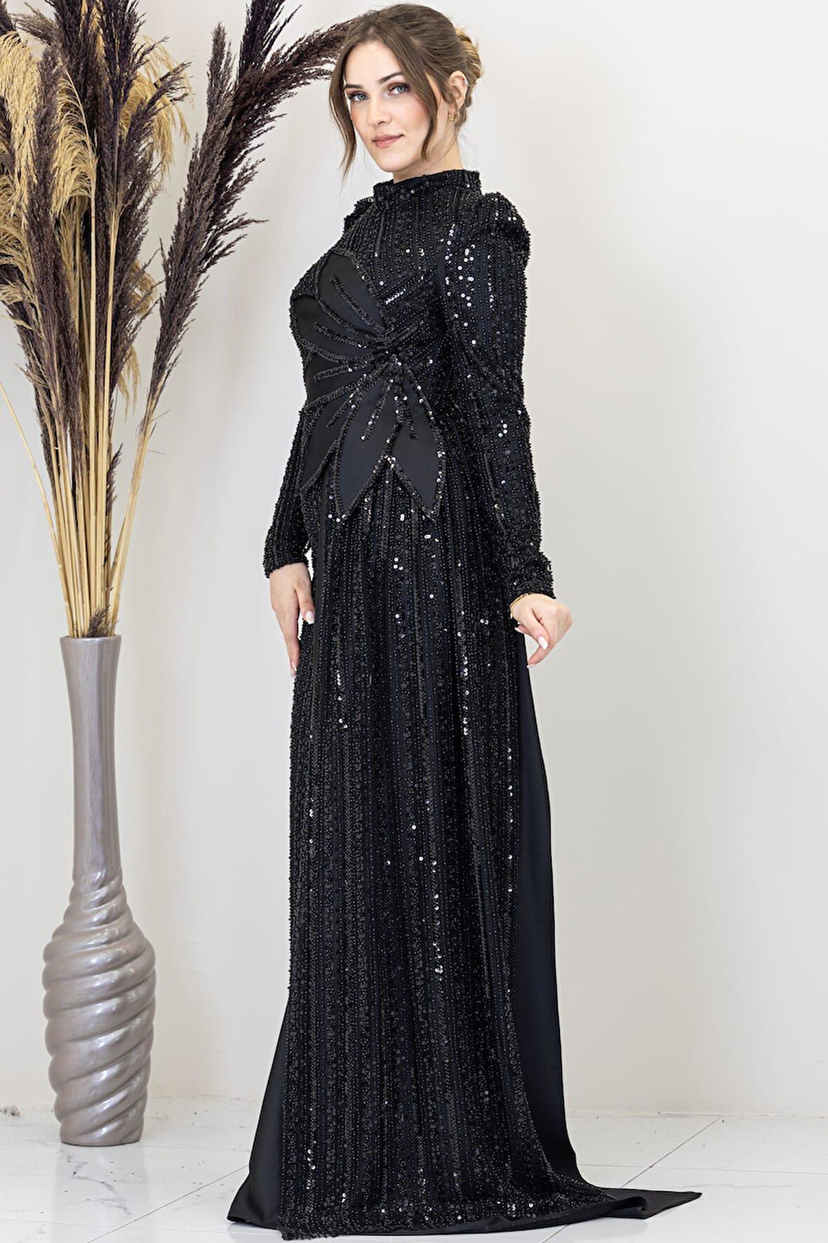 Bergüzar Tesettür Abiye Siyah