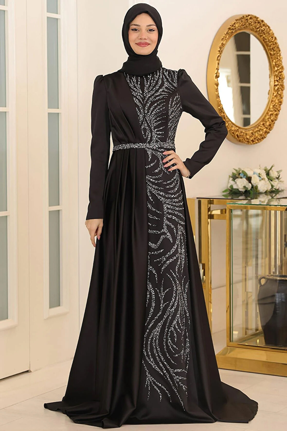 Mihrimah Tesettür Abiye Siyah