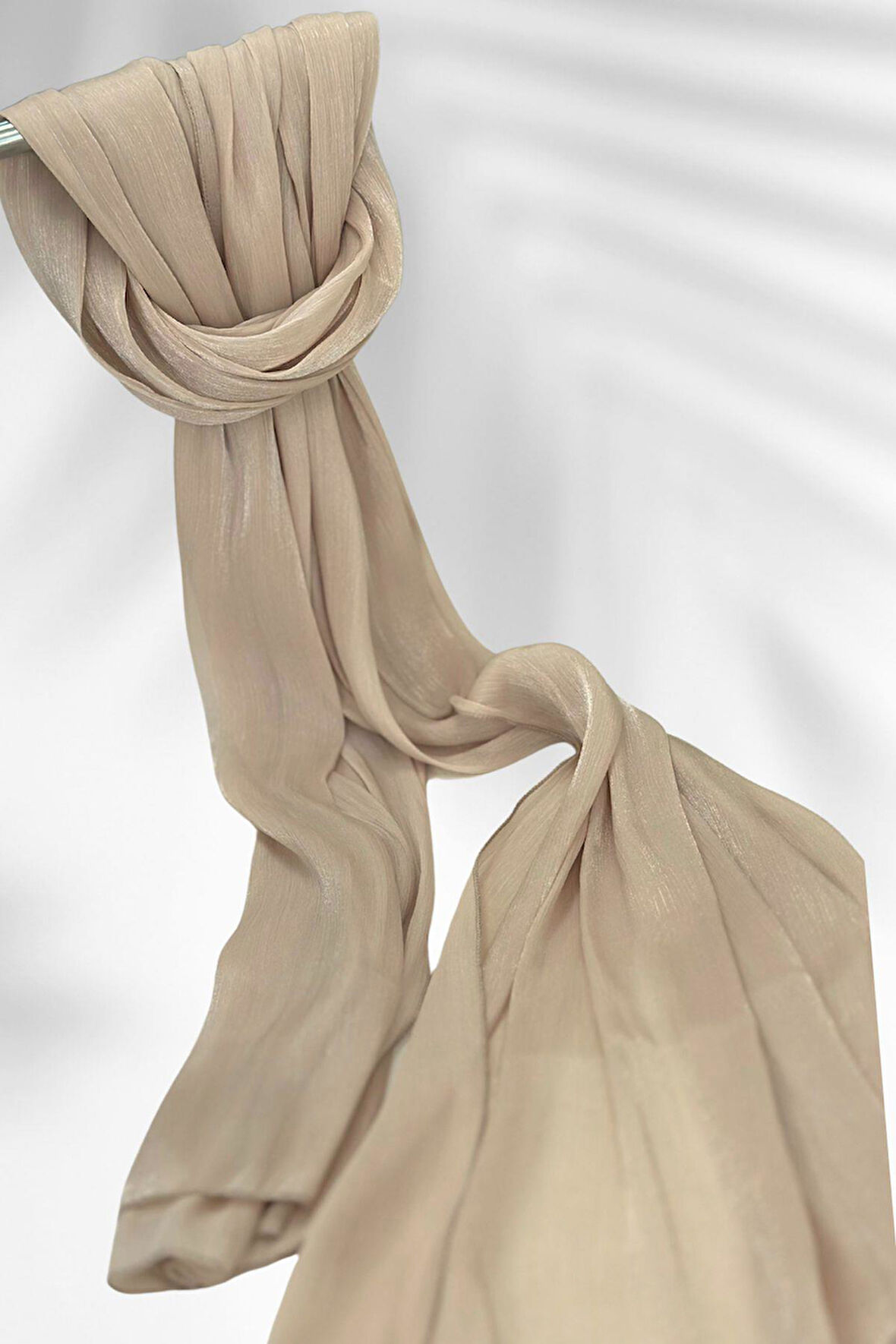 Saten Dokulu Janjan Abiye Şal 75x180cm Gold