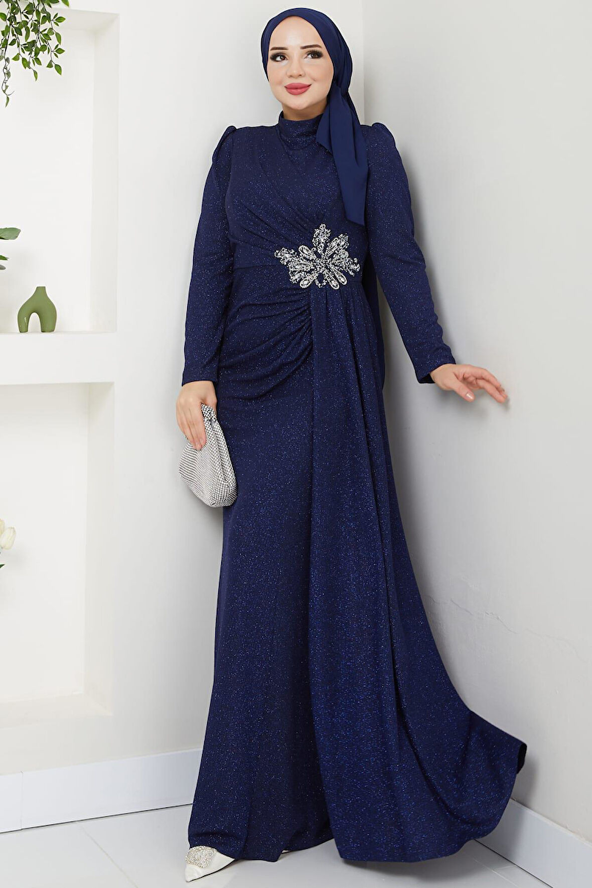 Gözde Tesettür Abiye Lacivert