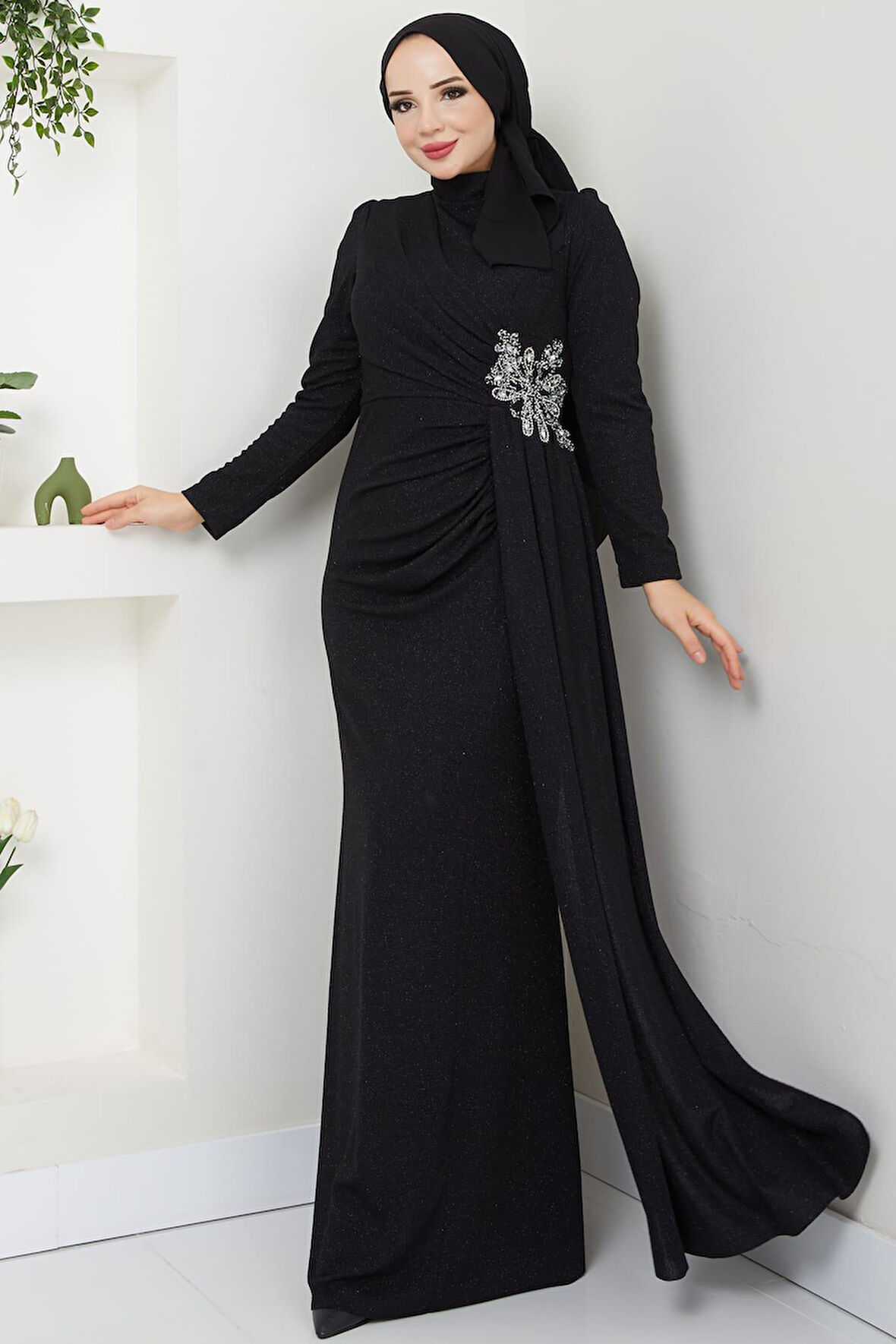 Gözde Tesettür Abiye Siyah