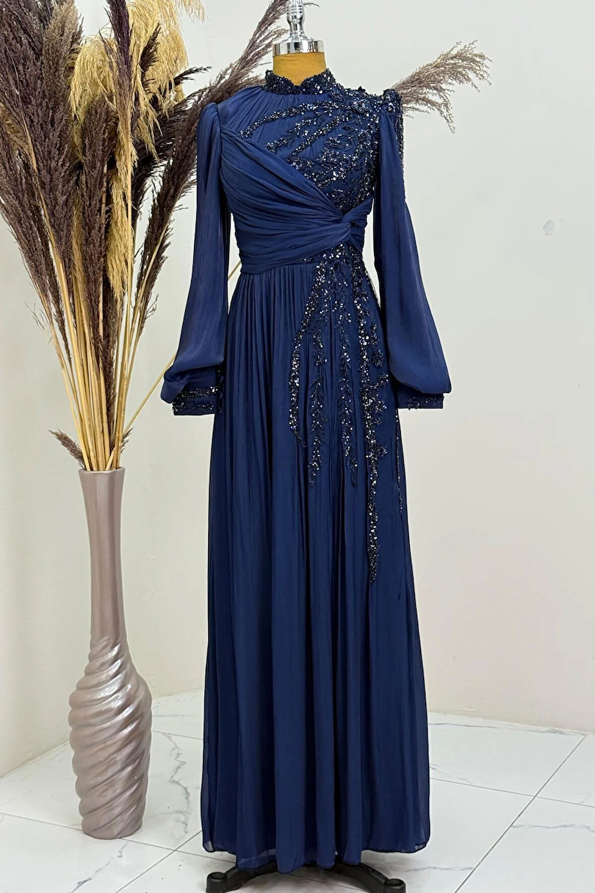 Rengin Tesettür Abiye Lacivert