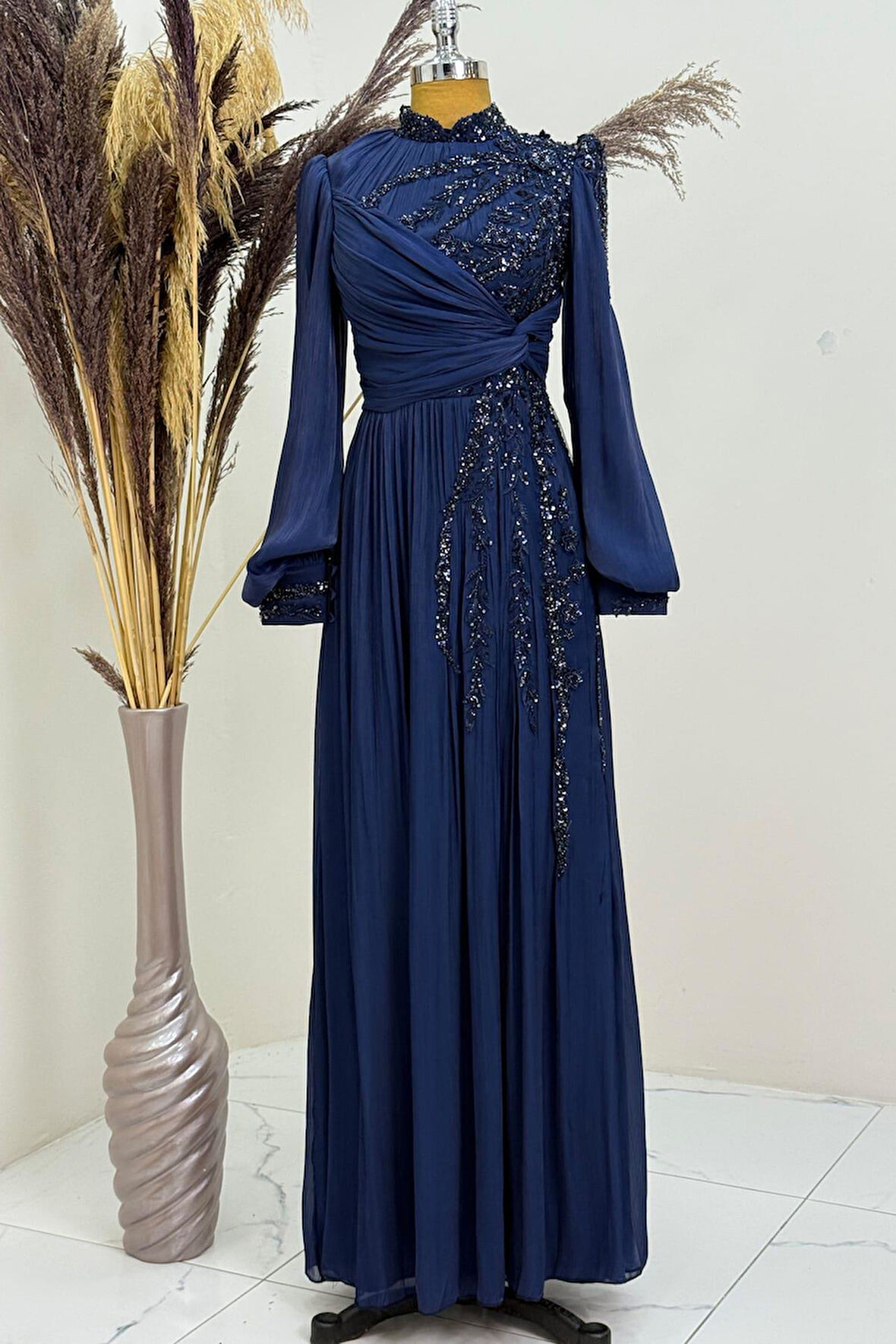 Rengin Tesettür Abiye Lacivert