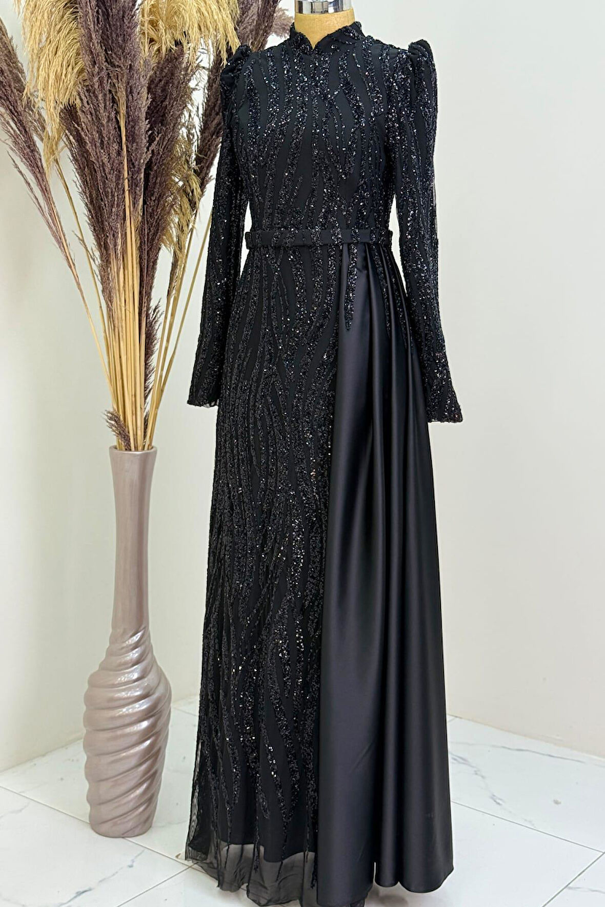 Eslina Tesettür Abiye Siyah