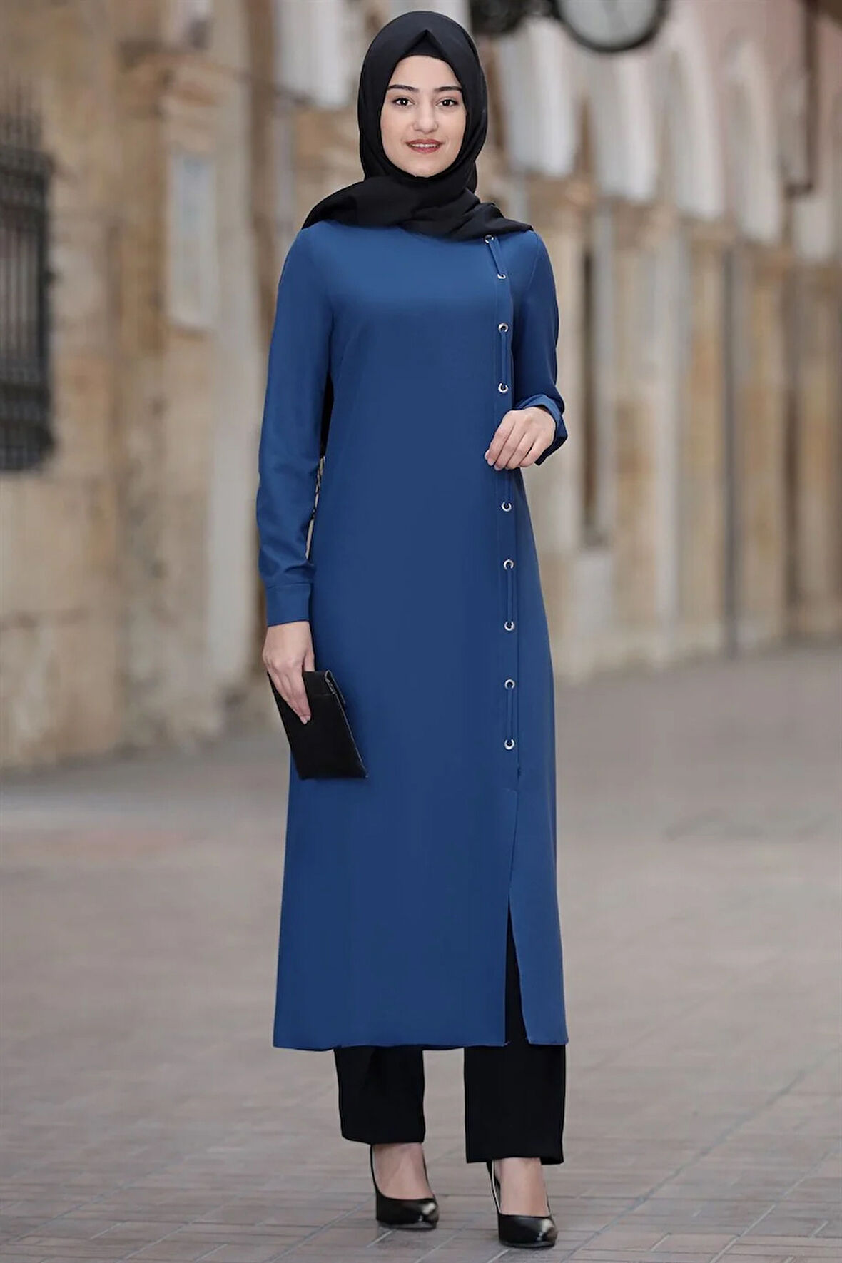 Rümeysa Tesettür Takım İndigo